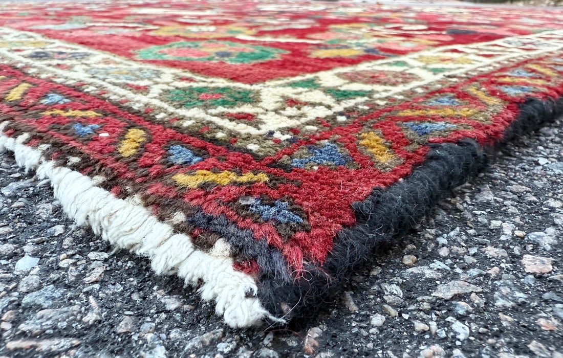 ANTIQUE PERSIAN SAROUK HAND KNOTTED RUNNER, 3.10 x 11.0 (117cm x 335cm) - 4