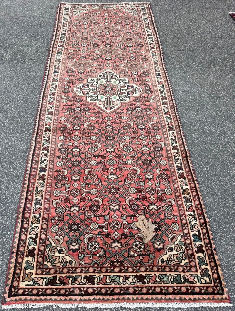 ANTIQUE PERSIAN BIDJAR HAND KNOTTED RUNNER, 3.10 x 11.0 (117cm x 335cm) - 3