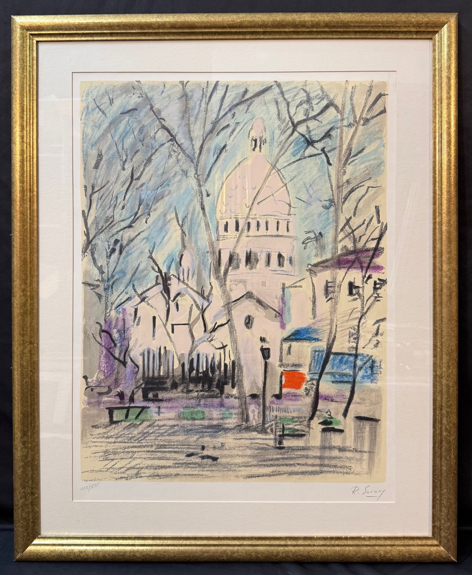 ROBERT SAVARY (1898-1988) MONTMATRE, SACRE COEUR PARIS, HAND SIGNED, LIMITED-EDITION LITHOGRAPH, (1 of 10)