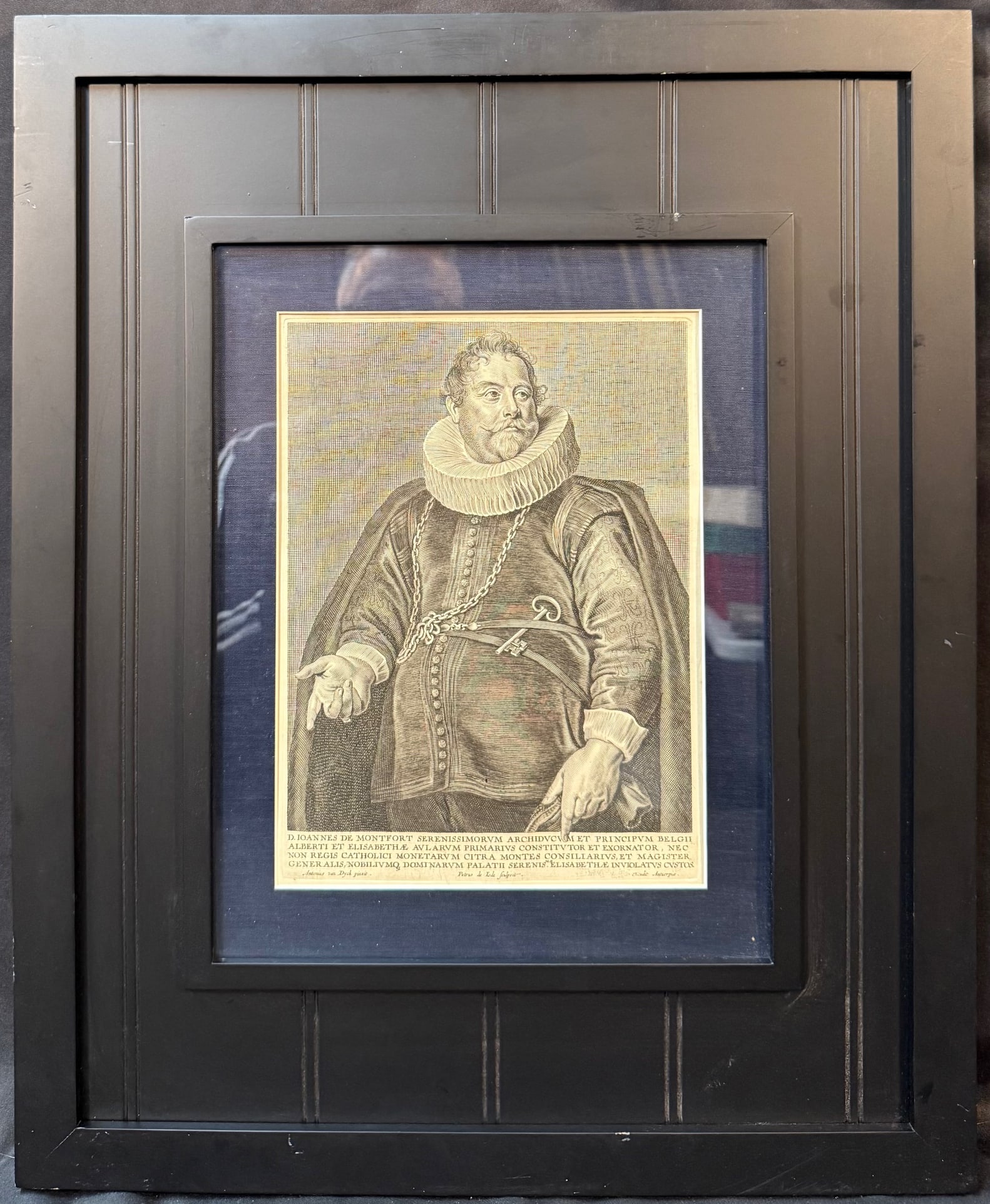 OLD MASTER ENGRAVING PORTRAIT OF IOANNES DE MONFORT, AFTER ANTHONY VAN DYCK’S FLEMISH BAROQUE (1 of 7)