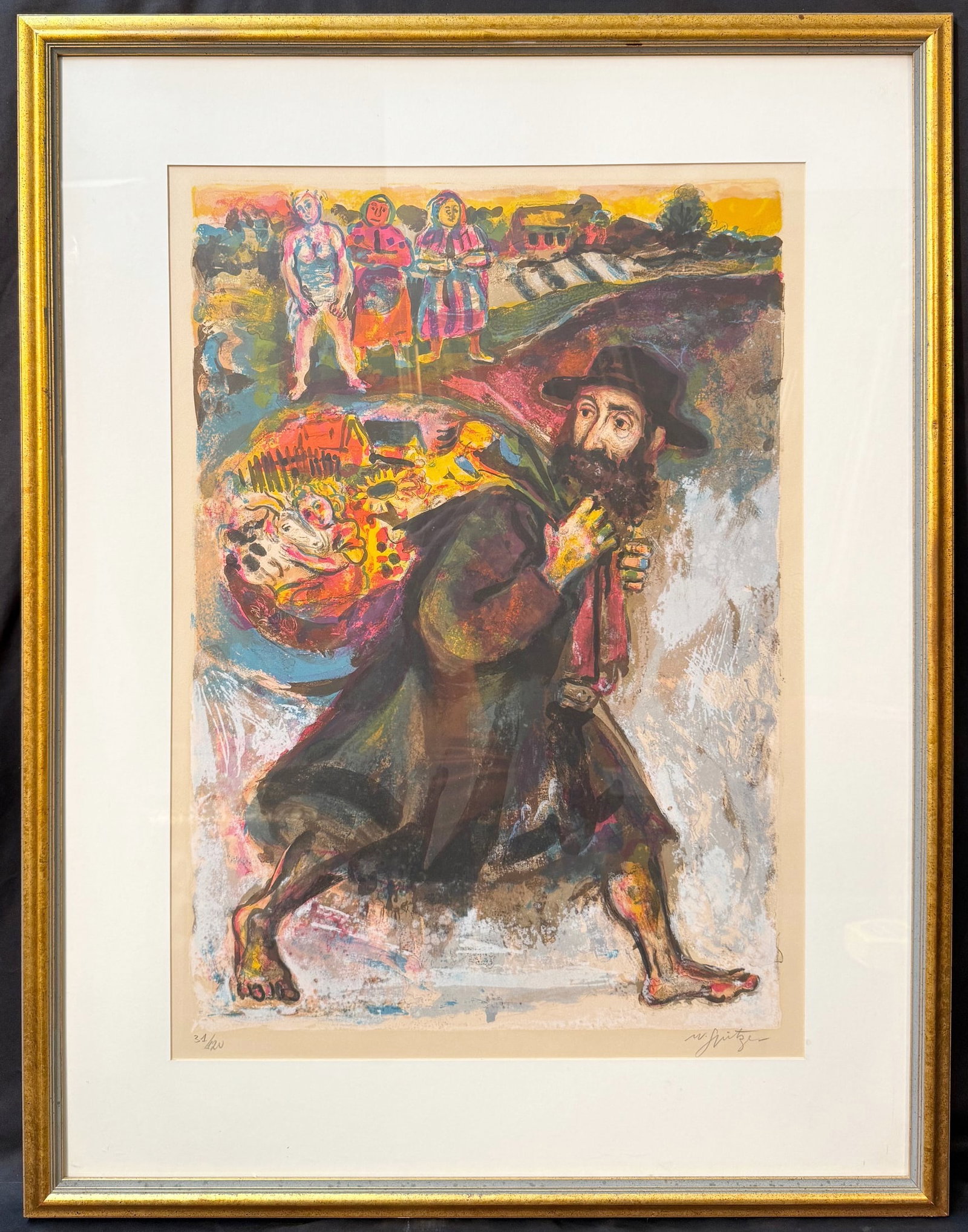 ORIGINAL WALTER SPITZER (1927-2021) HAND SIGNED, LIMITED-EDITION LITHOGRAPH TITLED THE WANDERING (1 of 6)