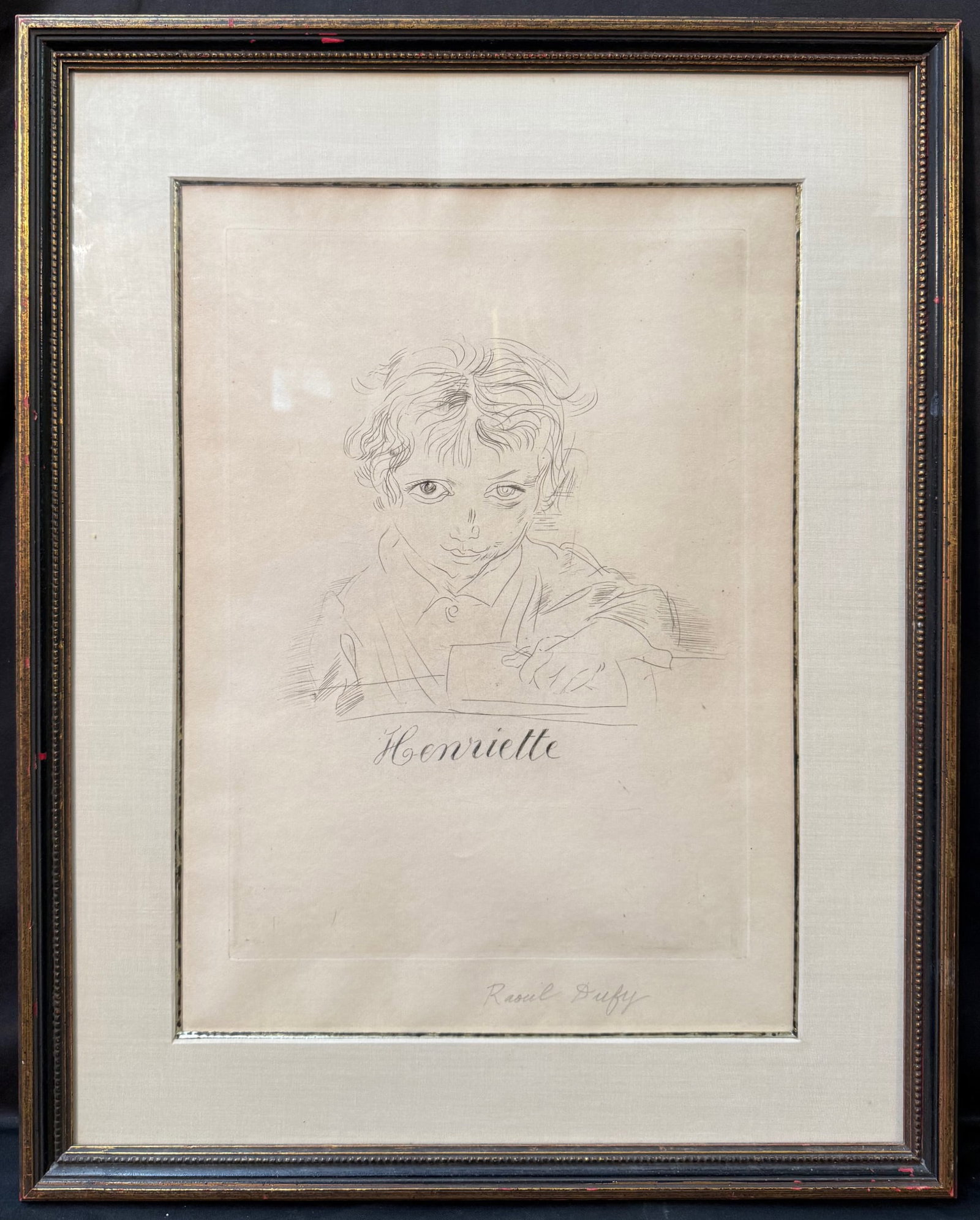 RAOUL DUFFY (1877-1953) HAND SIGNED ETCHING TITLED HENRIETTE WITH COA, 19.5IN x 24IN (49cm x 61cm) (1 of 6)