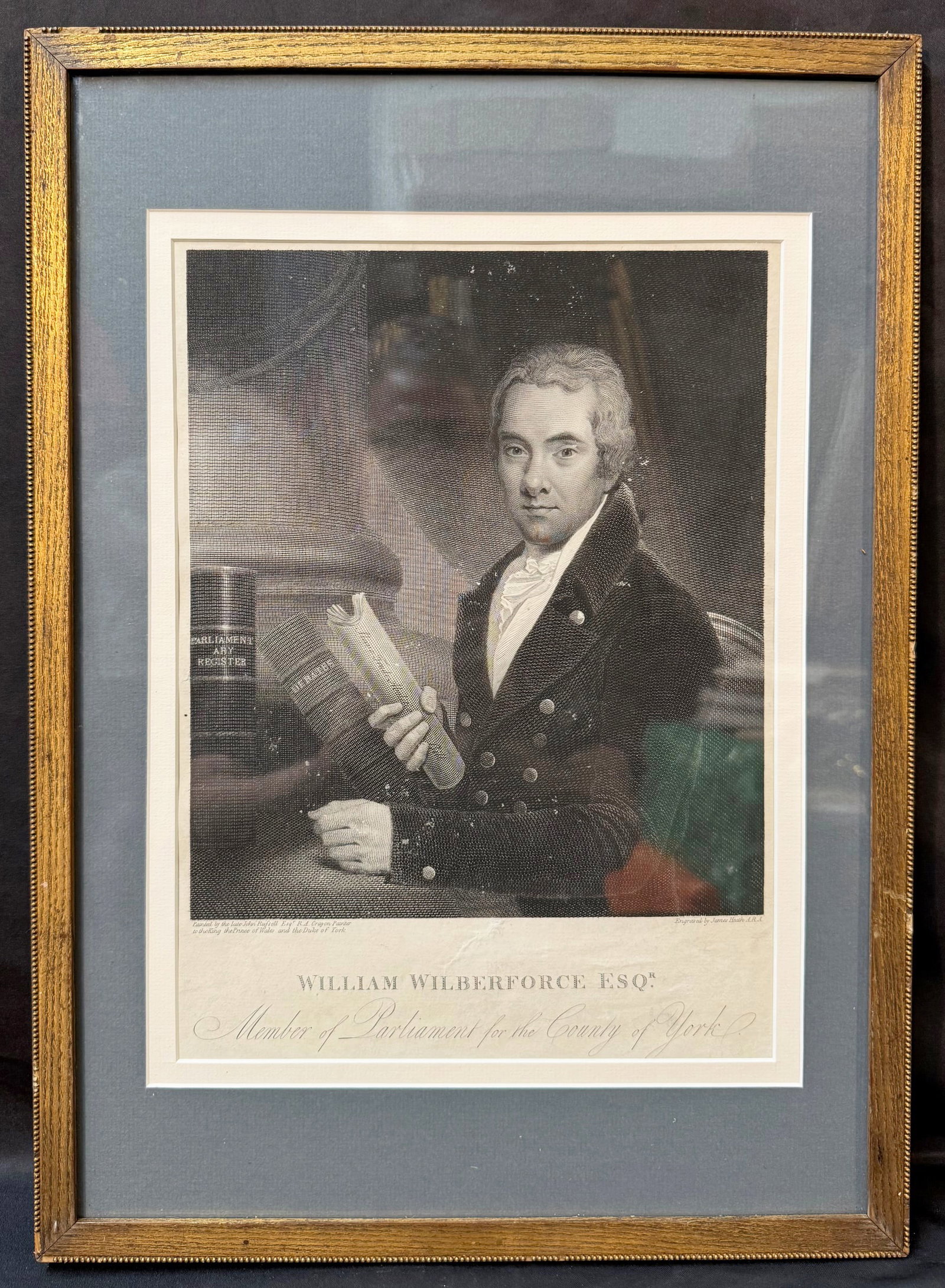 ANTIQUE ENGRAVING PORTRAIT OF WILLIAM WILBERFORCE AFTER JOHN RUSSELL, EARLY 1800s, 15.5IN x 21.5IN (1 of 8)