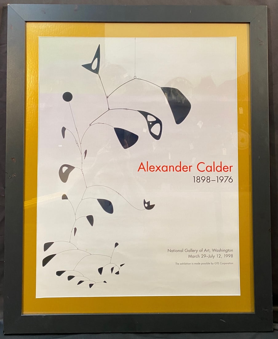ALEXANDER CALDER (1898-1976) ORIGINAL MUSEUM EXHIBITION POSTER FOR THE NATIONAL GALLERY OF ART IN: Original Alexander Calder (1898-1976) Museum exhibition poster for the National Gallery of Art in Washington, DC. This serigraph depicts one of Calder’s mobiles, however this serigraph was printed i