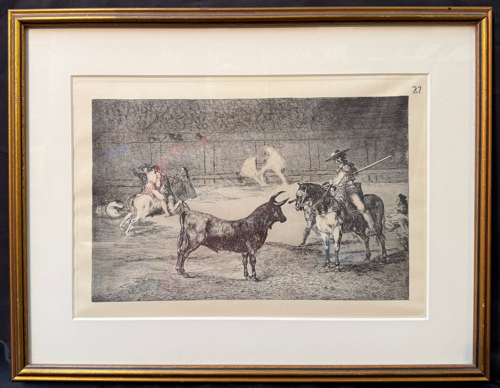 FRANCISCO JOSE DE GOYA Y LUCIENTES (1746-1828) ETCHING TITLED THE CELEBRATED PICADOR, 15IN x 19.25IN (1 of 11)