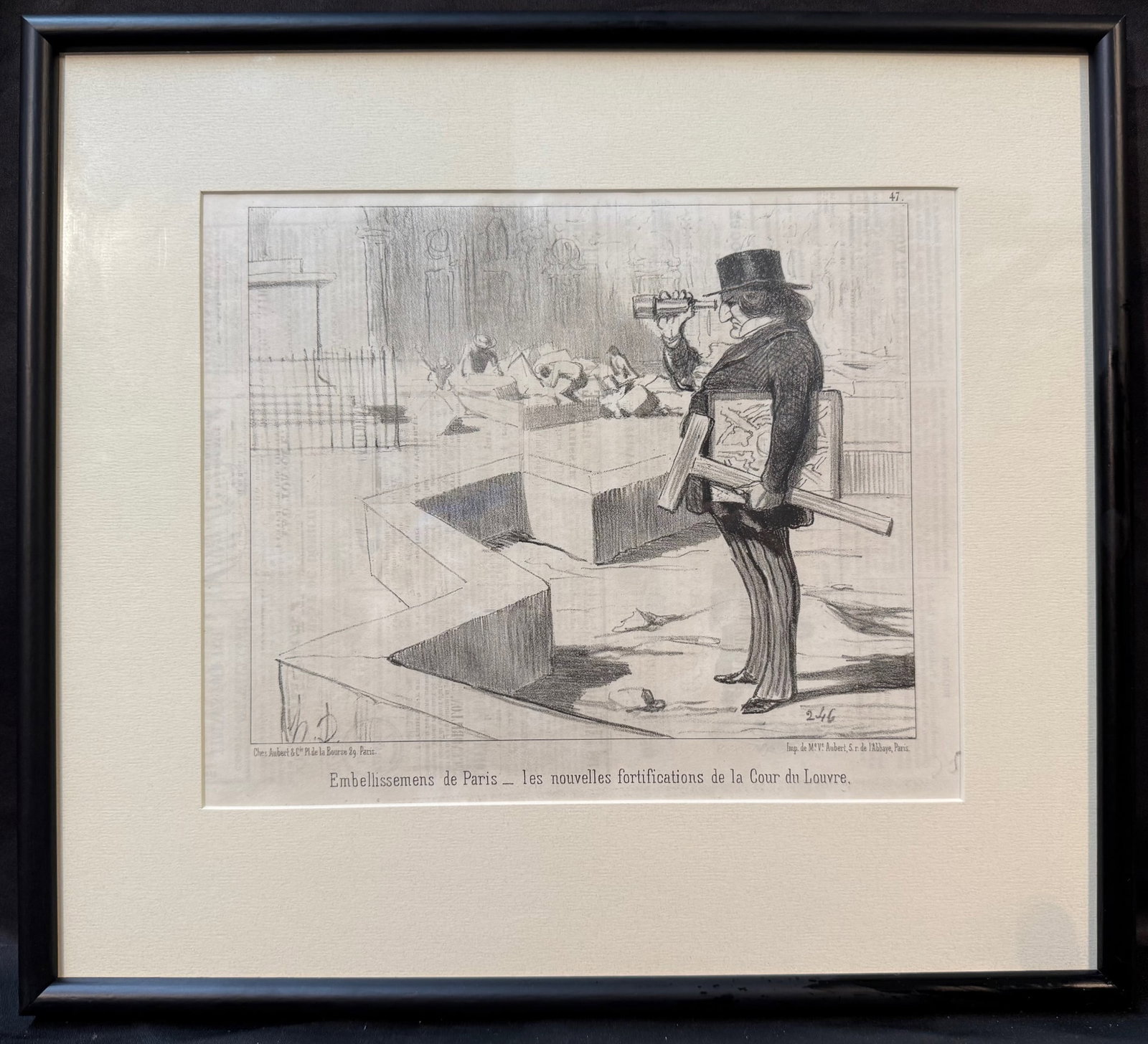 HONORE DAUMIER (1808-1879) ORIGINAL LITHOGRAPH TITLED EMBELLISSEMENS DE PARIS , 15.5IN x 17IN (39cm (1 of 5)