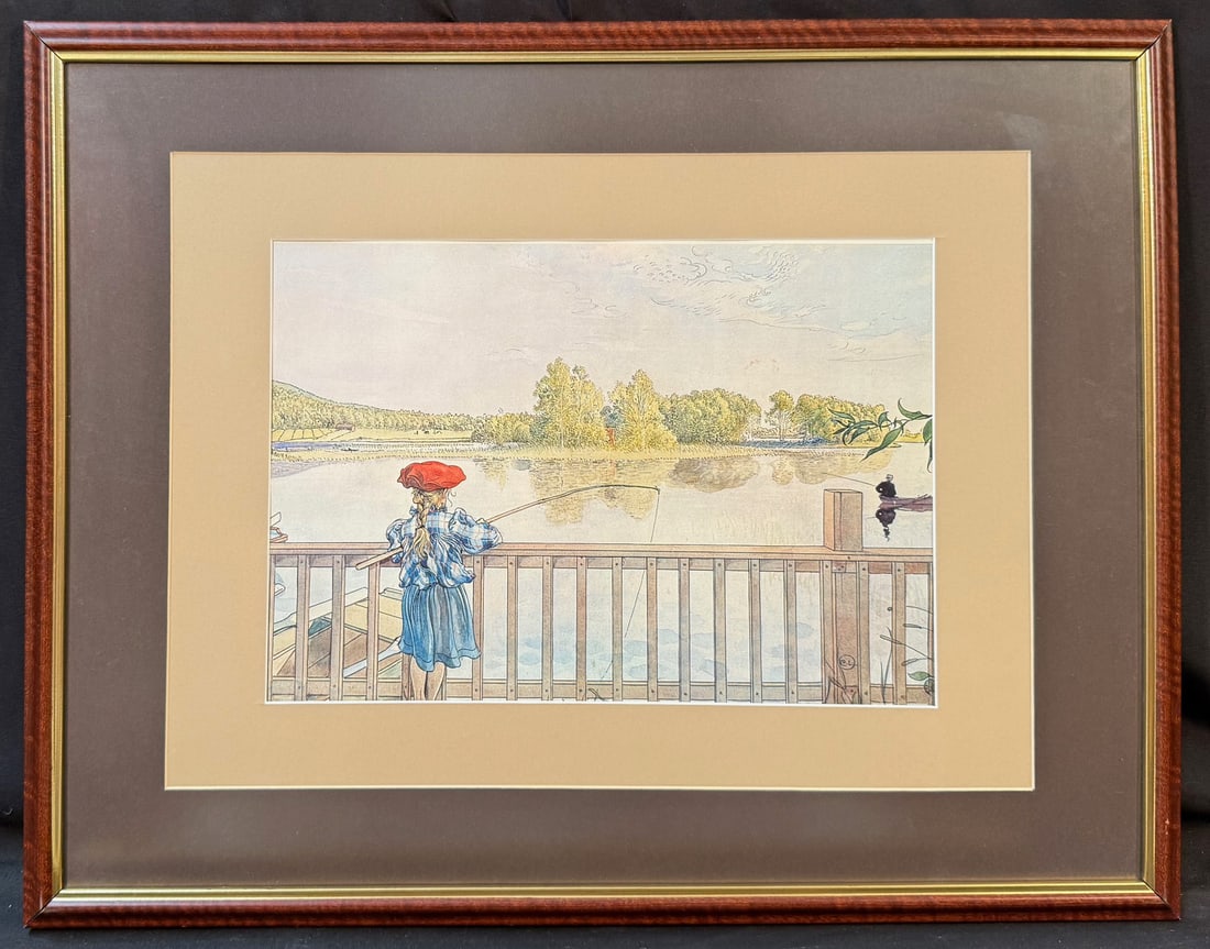 CARL LARSSON (1853-1919) LITHOGRAPH TITLED LISBETH ANGLING, 21.5IN x 27.5IN (55cm x 70cm) (1 of 4)