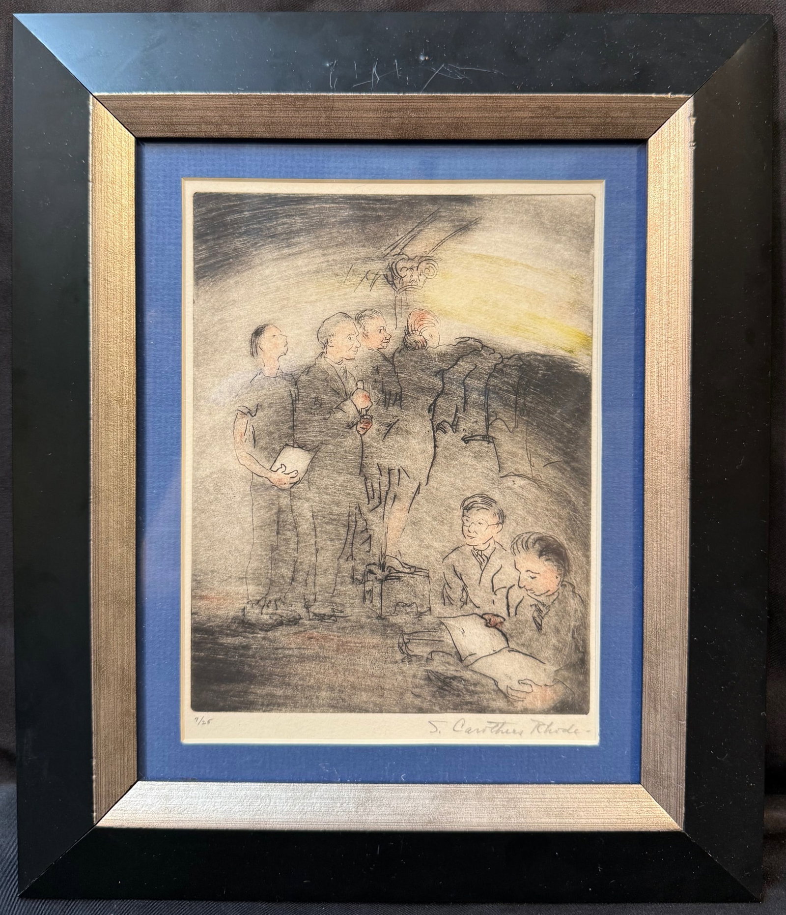 SARAH PACE CAROTHERS RHODE (1910-1999) ORIGINAL, LIMITED-EDITION, HAND SIGNED ETCHING, 11IN x 13IN (1 of 4)