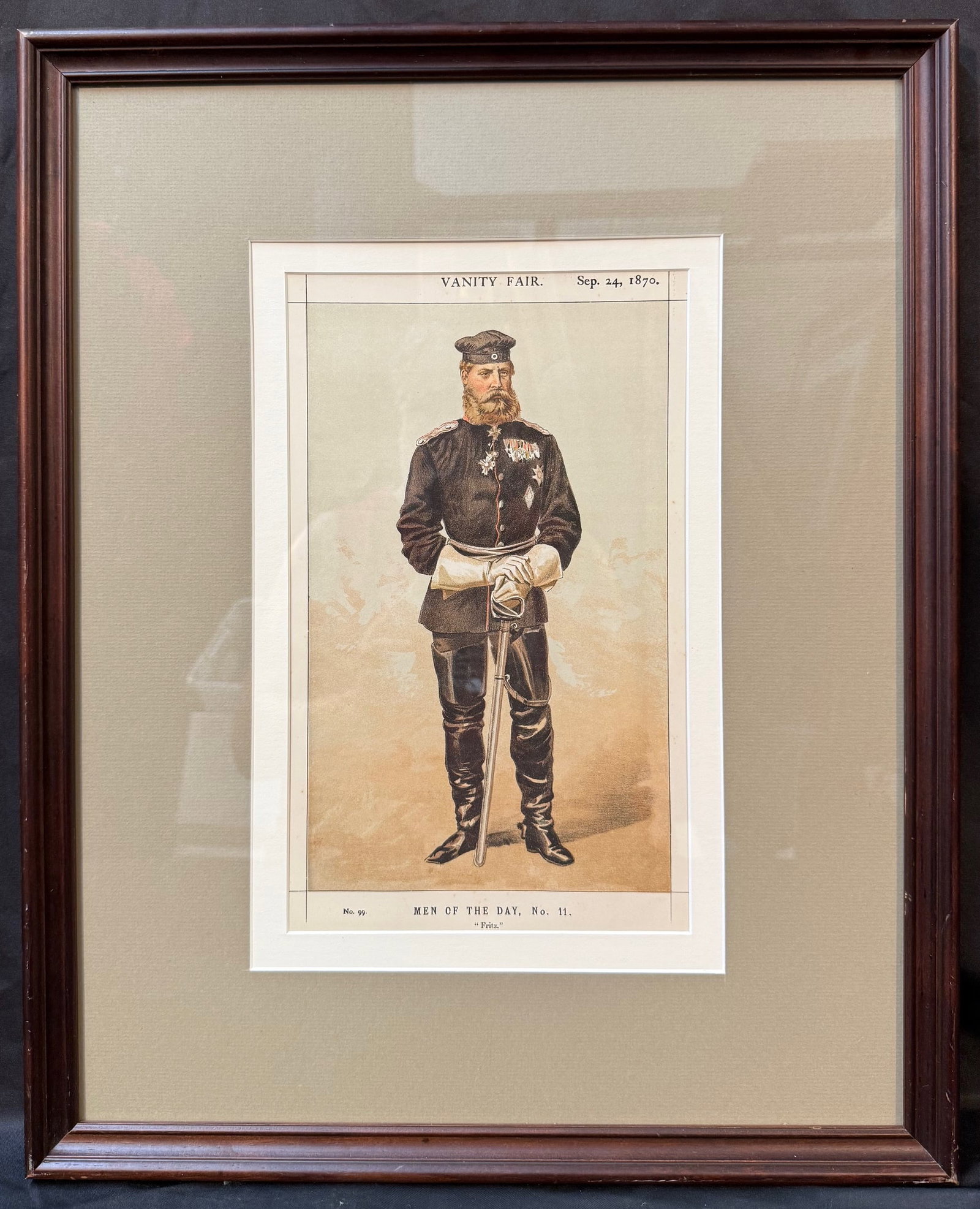 ORIGINAL VANITY FAIR CARICATURE OF THE CROWN PRINCE OF PRUSSIA BY JAMES JACQUES JOSEPH TISSOT (1 of 5)