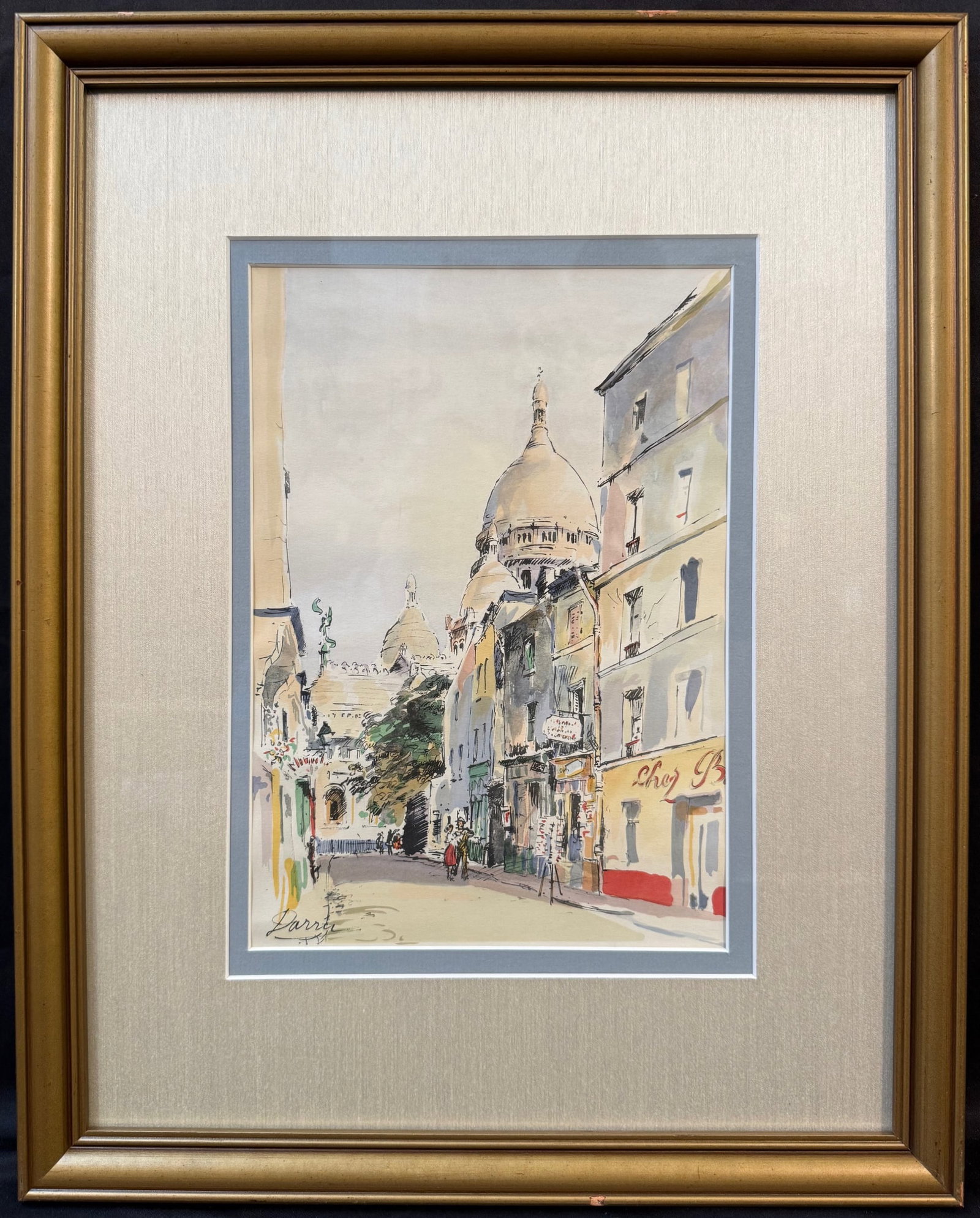 LITHOGRAPH BY ARTIST DARRU TITLED MONTMARTE, 16IN x 19IN (41cm x 48cm) (1 of 8)