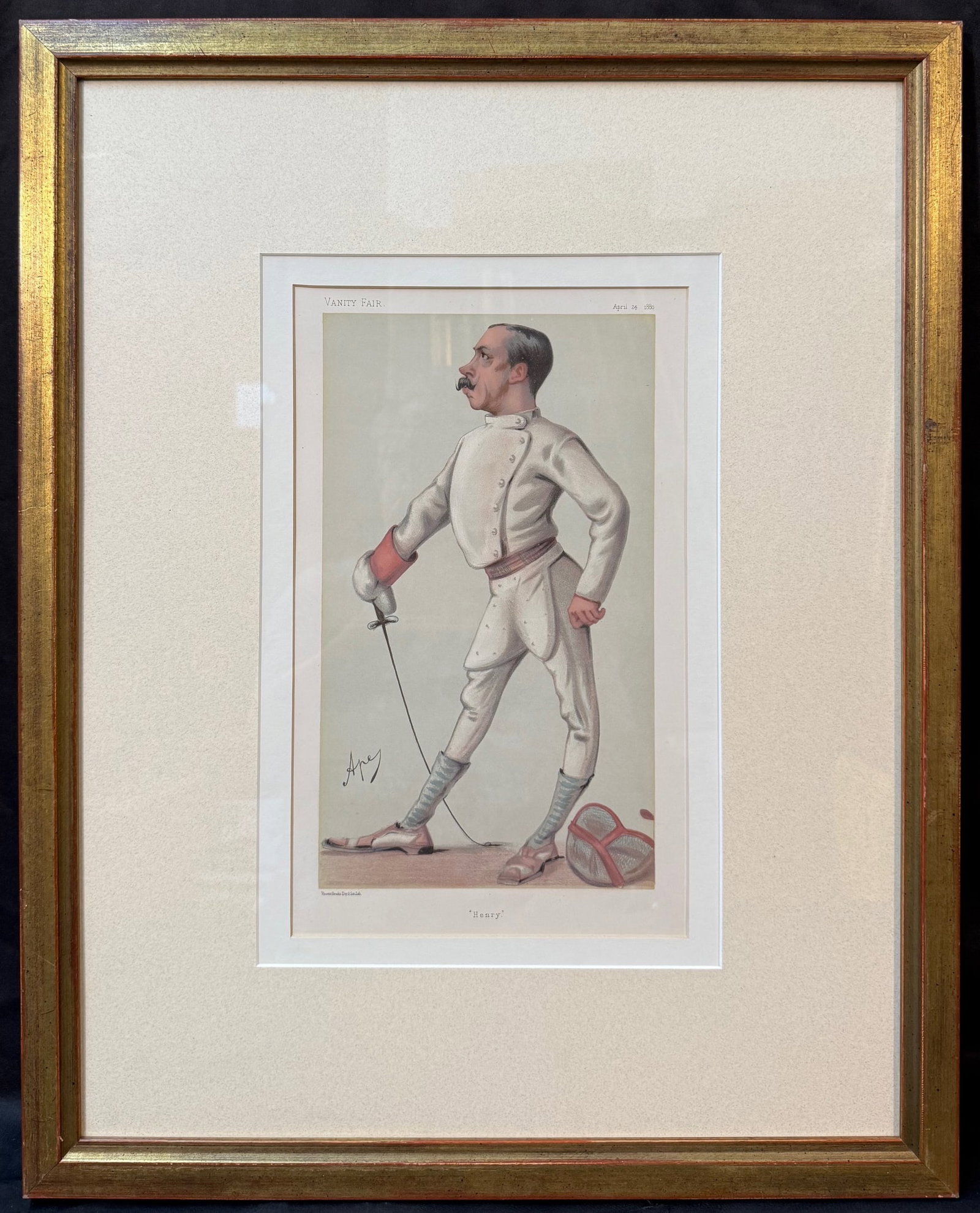 ORIGINAL VANITY FAIR CARICATURE OF LIEUTENANT-COLONEL HENRY STRACEY WITH COA, 1880, 20IN x 25IN (1 of 10)