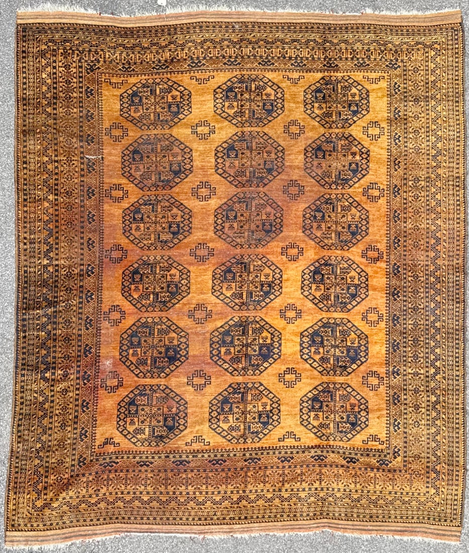 VINTAGE GOLGEN AFGHAN CHOBI HAND KNOTTED RUG, 10.3 x 11.11 (312cm x 363cm) (1 of 5)
