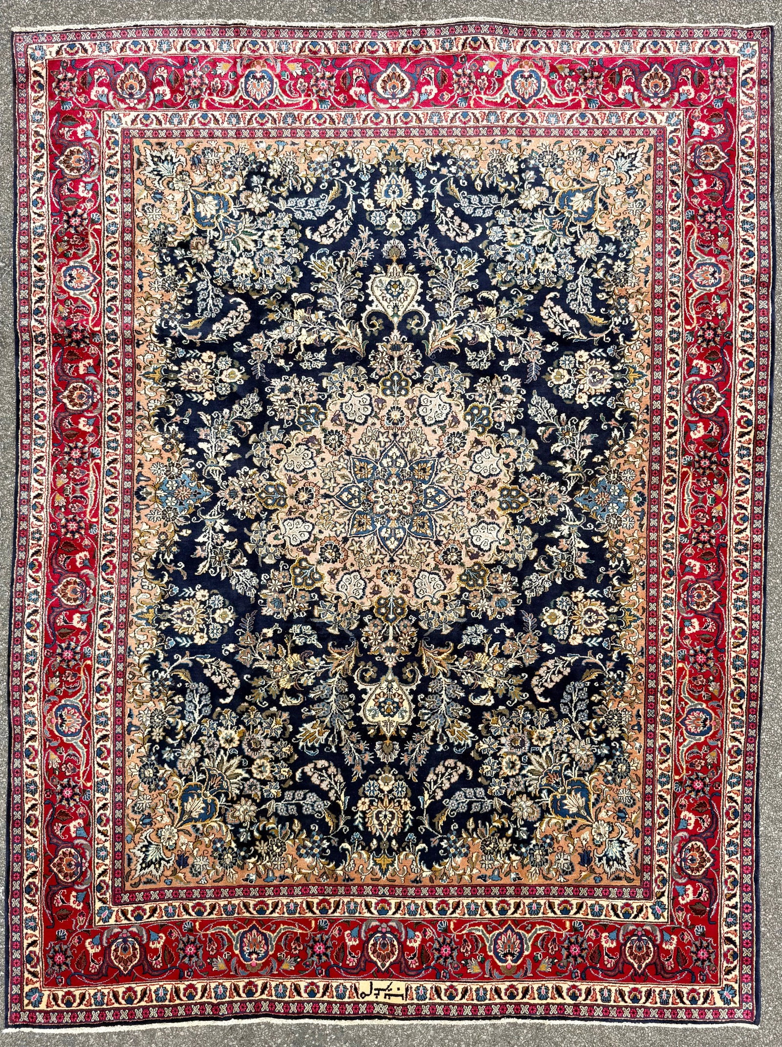 VINTAGE, SIGNED PERSIAN TABRIZ HAND KNOTTED RUG, 9.3 x 12.3 (282cm x 373cm) (1 of 7)