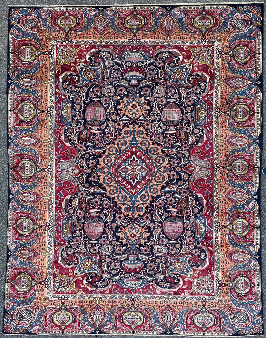 VINTAGE PERSIAN KASHMAR ARCHEOLOGY HAND KNOTTED RUG, 9.5 x 12.0 (287cm x 366cm) (1 of 9)