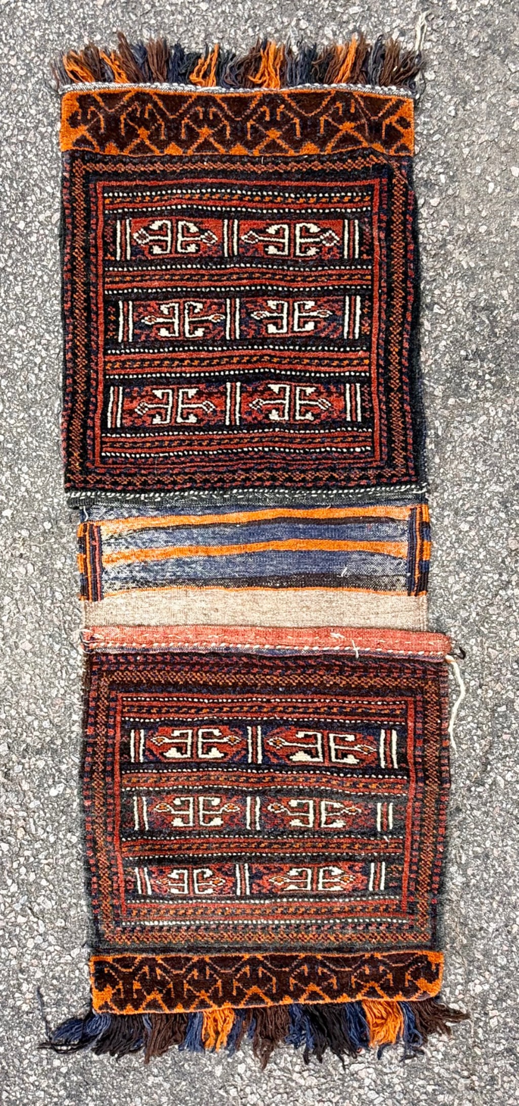 VINTAGE PERSIAN TRIBAL KHORJIN SADDLE BAG, HANDWOVEN AFSHAR NOMADIC DOUBLE-PANELED, 1.10 x 4.6 (51cm (1 of 5)
