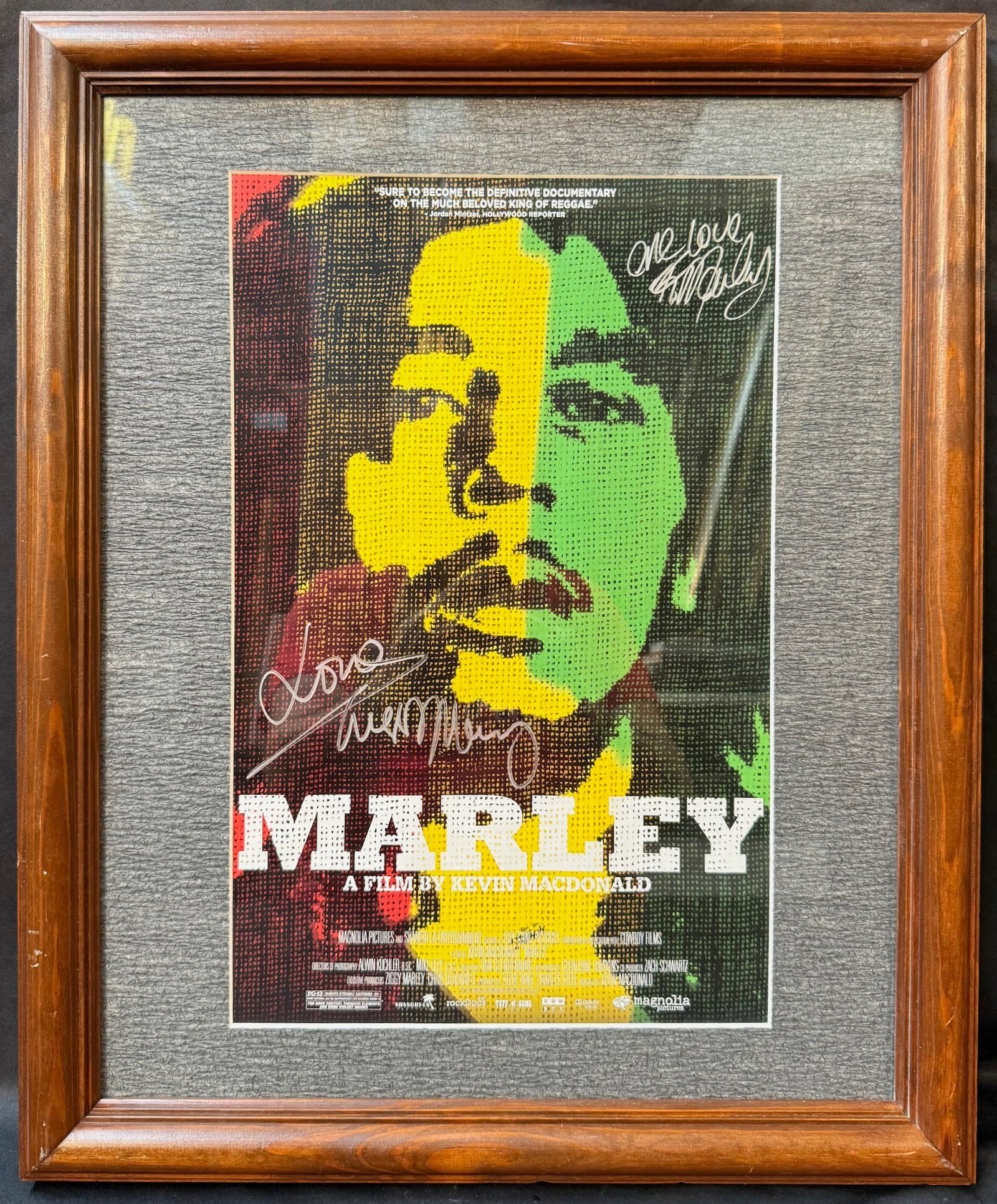 ZIGGY MARLEY AND RITA MARLEY DUAL-SIGNED ?MARLEY? FILM POSTER, OFFICIAL DOCUMENTARY IN 2012, 18.5IN (1 of 11)