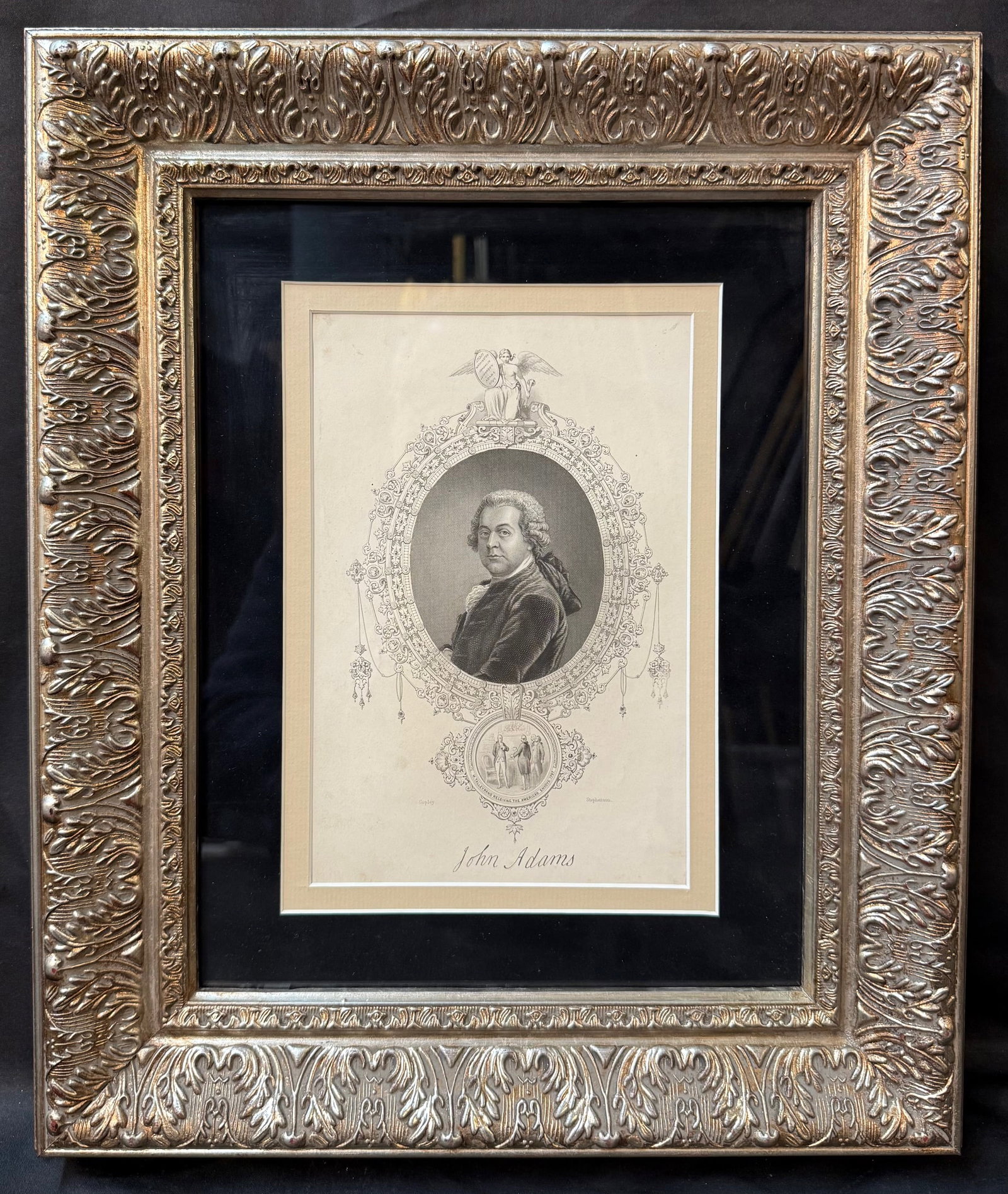 AN ENGRAVING BY THOMAS B. STEPHENSON, AFTER A PAINTING BY JOHN SINGLETON COPLEY OF PRESIDENT JOHN (1 of 7)