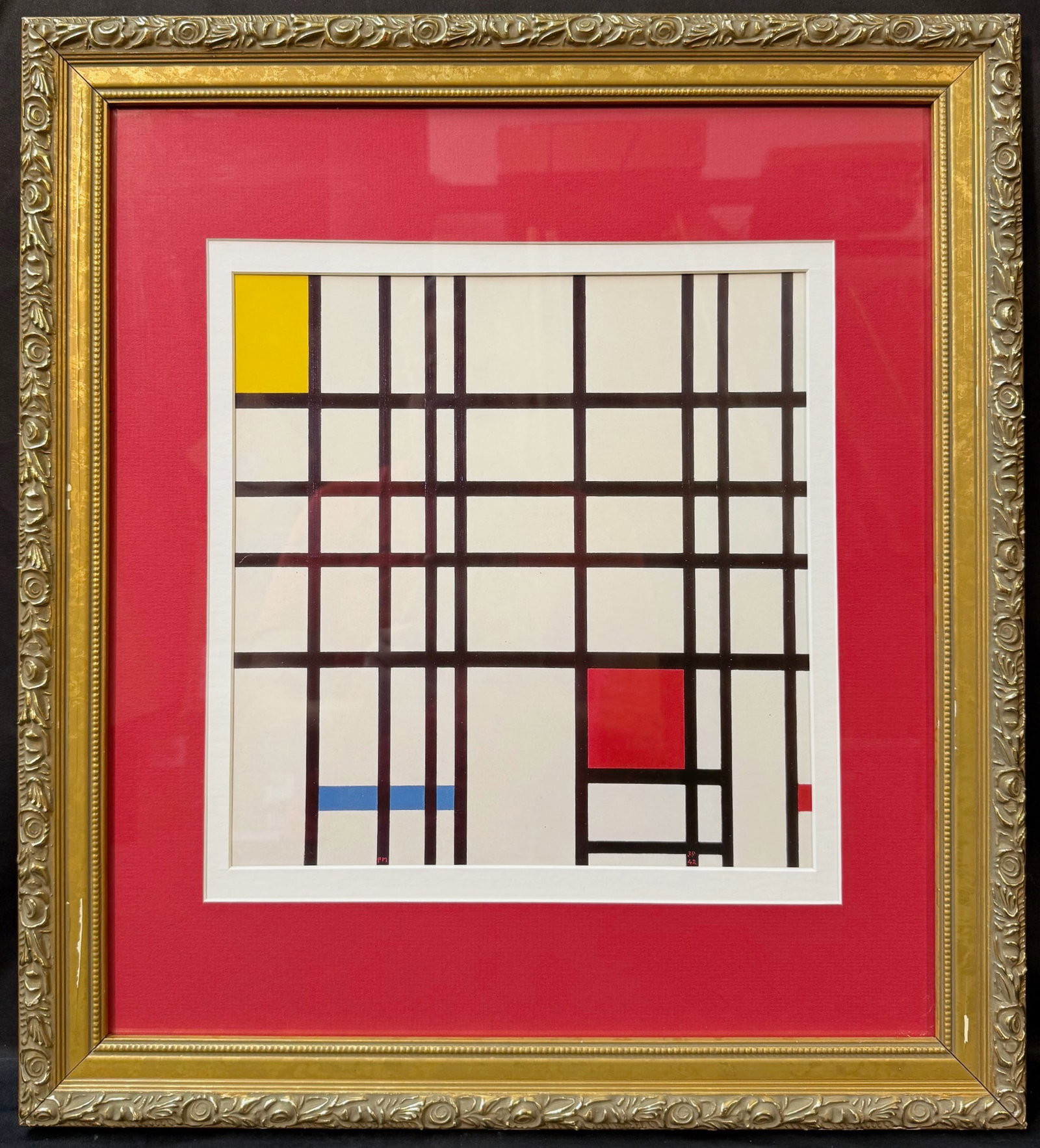 PIET MONDRIAN (1872-1944) LITHOGRAPH TITLED COMPOSITION WITH RED YELLOW BLUE, 19IN x 21IN (48cm x: Piet Mondrian (1872-1944) authorized lithograph titled Composition with Red Yellow Blue and it is after the original which was painted in 1939 and is now part of the collection at The Tate Gallery in 