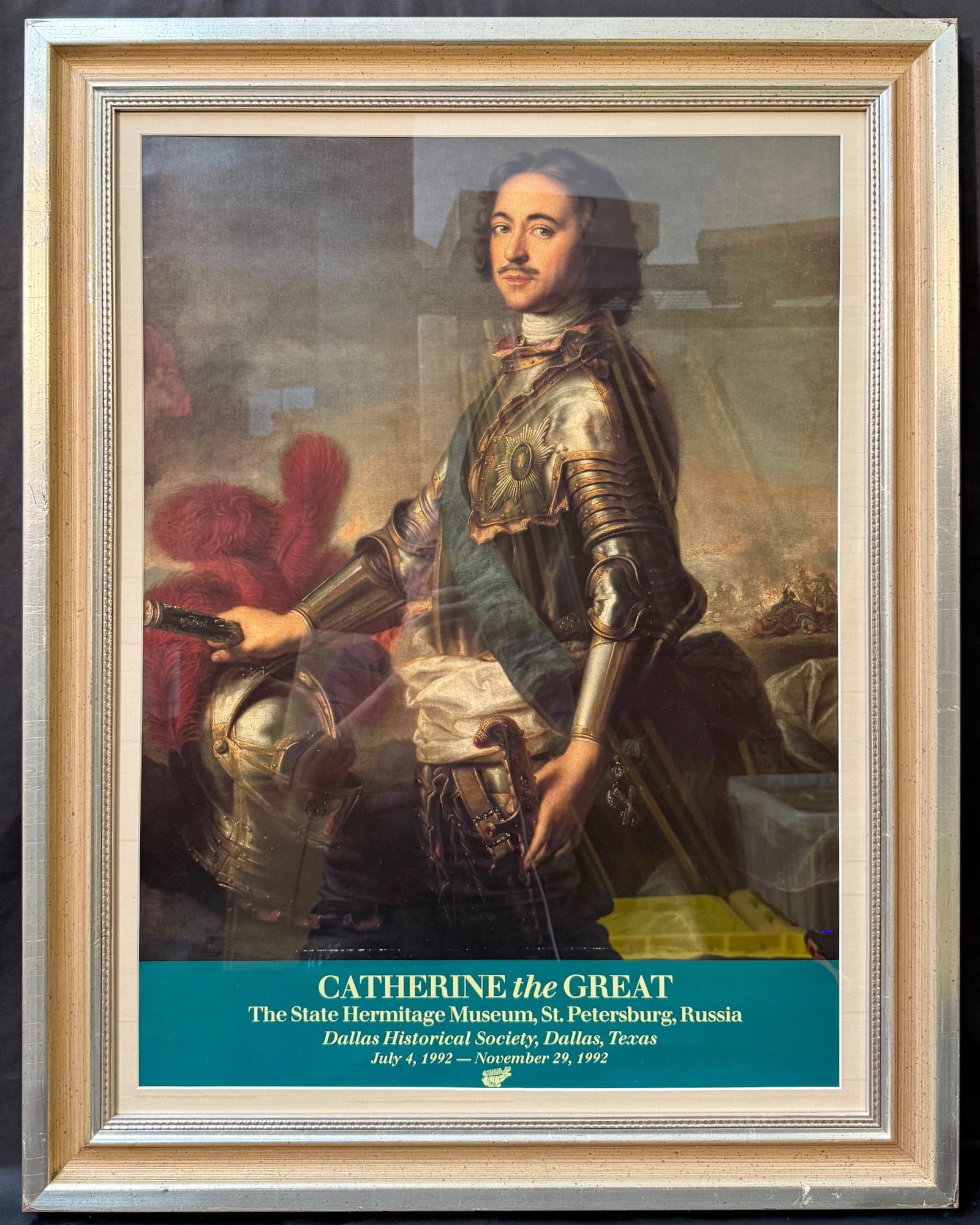 JEAN MARC NATTIER (1685-1766) ORIGINAL ART EXHIBITION POSTER FOR THE CATHERINE THE GREAT EXHIBIT,: Jean Marc Nattier (1685-1766) original exhibition poster for the Catherine the Great exhibit from the Hermitage Museum in St Petersburg, Russia to the Dallas Historical Society in Dallas, TX in 1992. 