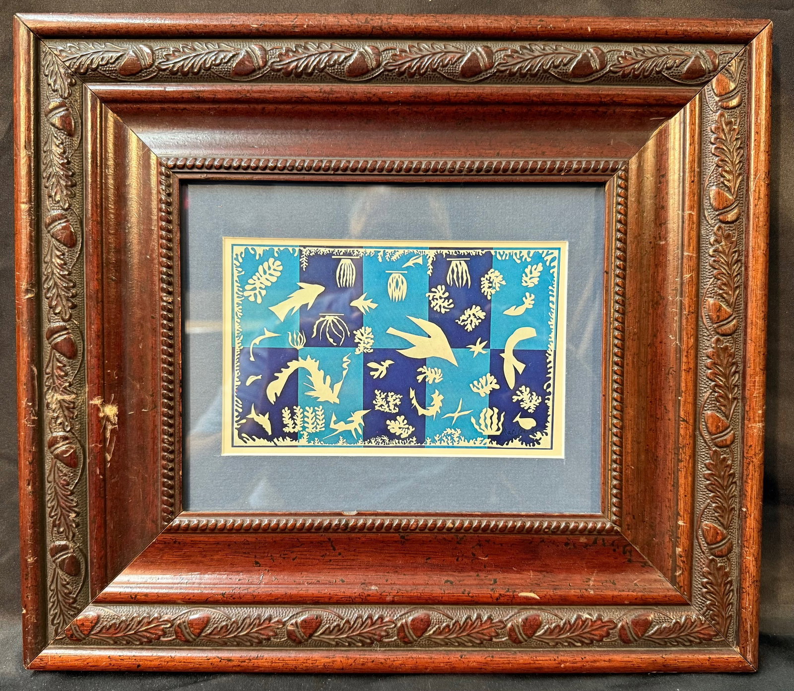 HENRI MATISSE (1869-1954) LITHOGRAPH TITLED POLYNESIE, LE MER, 13IN x 15IN (33cm x 38cm): Henri Matisse (1869-1954) Lithograph titled Polynesie, Le Mer, which is after the original which was painted in 1946 and is on display at the Musee National d’Art Moderne in Paris. This piece wa