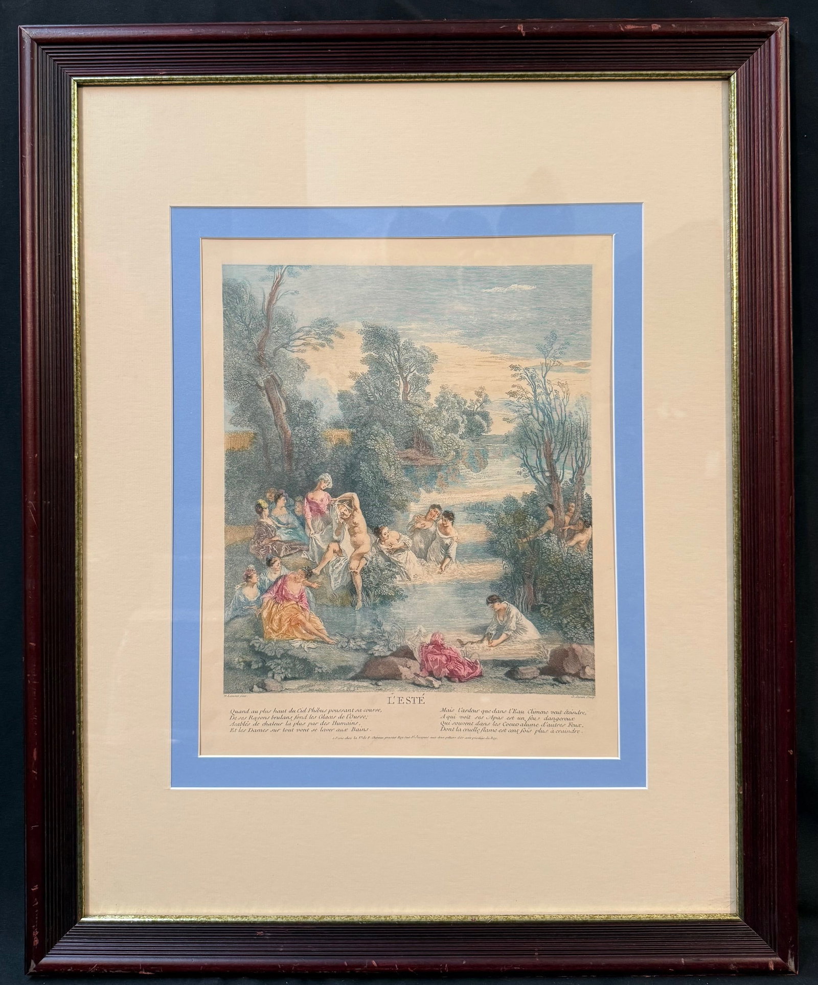 NICOLAS LANCRET (1690-1743) ORIGINAL ETCHING AND AQUATINT TITLED L?ESTE, 25.5IN x 31.5IN (65cm x (1 of 11)
