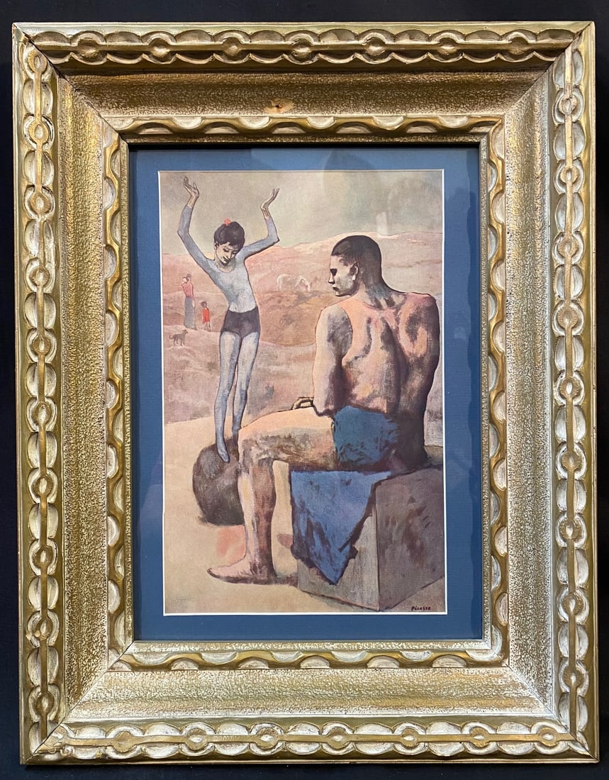 AFTER PABLO PICASSO (1881-1973) LITHOGRAPH TITLED FILLETTE A LA BOULE, 14.5IN x 16.5IN (55cm x 61cm): After Pablo Picasso (1881-1973) lithograph titled Fillette a la Boule, after the original which was painted in 1905 and now hangs in the Pushkin Fine Arts Museum in Moscow. This piece was produced in 