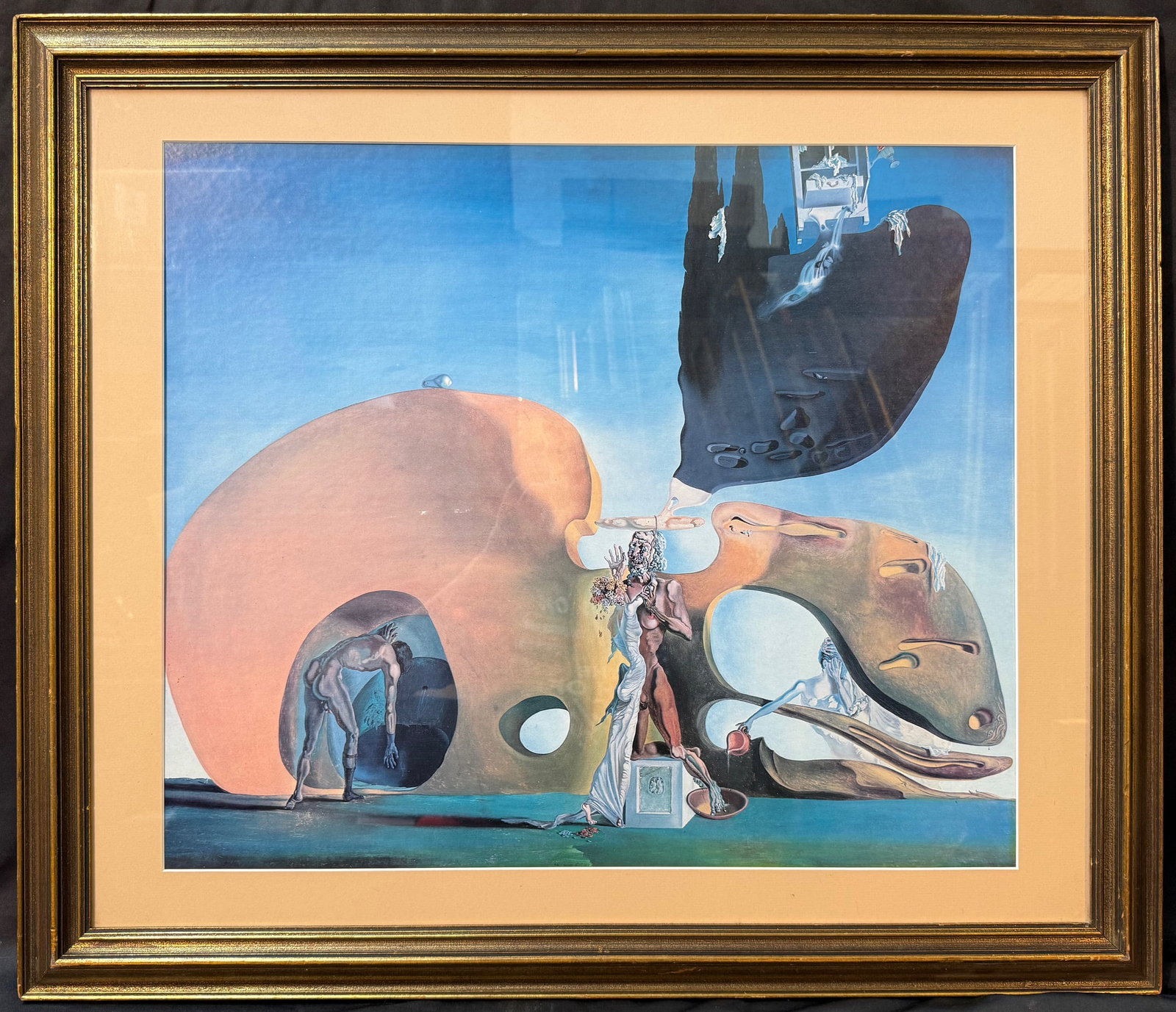 SALVADOR DALI (1904-1989) LITHOGRAPH TITLED THE BIRTH OF LIQUID DESIRES, 27.5IN x 32IN (70cm x 81cm): Salvador Dali (1904-1989) lithograph which is titled The Birth of Liquid Desires. This piece is after the original which was painted between 1931-1932 and is part of the Peggy Guggenheim Collection in