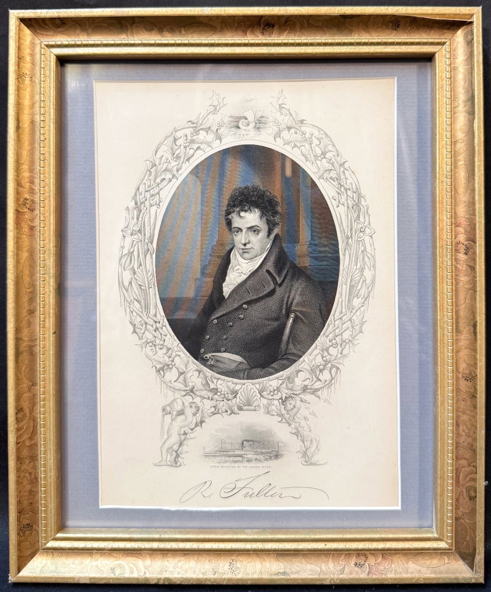 ROBERT FULTON (1765-1815) INDUSTRIAL REVOLUTION PORTRAIT ENGRAVING CIRCA 1850, HUDSON RIVER (1 of 8)