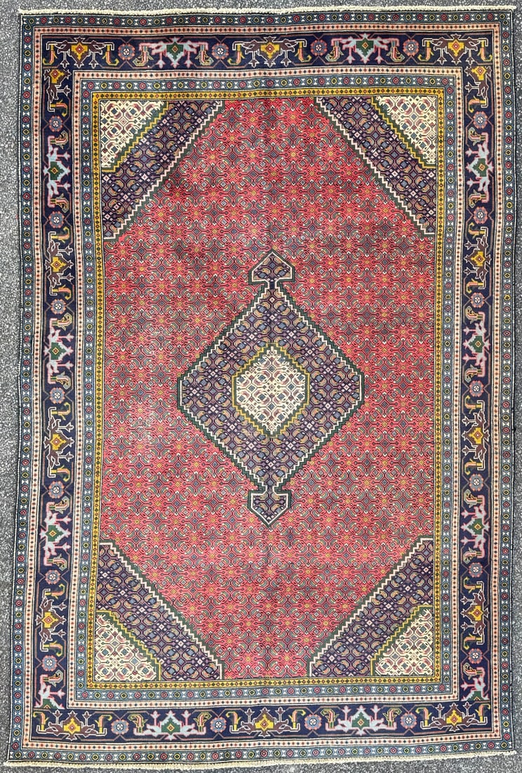 VINTAGE PERSIAN MAHI HERATI HAND KNOTTED RUG, 6.3 x 9.2 (191cm x 279cm) (1 of 5)