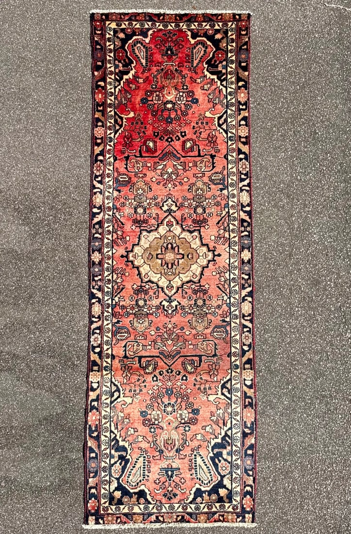 ANTIQUE PERSIAN HAMADAN HAND KNOTTED RUNNER, 3.2 x 9.8 (97cm x 295cm) (1 of 5)