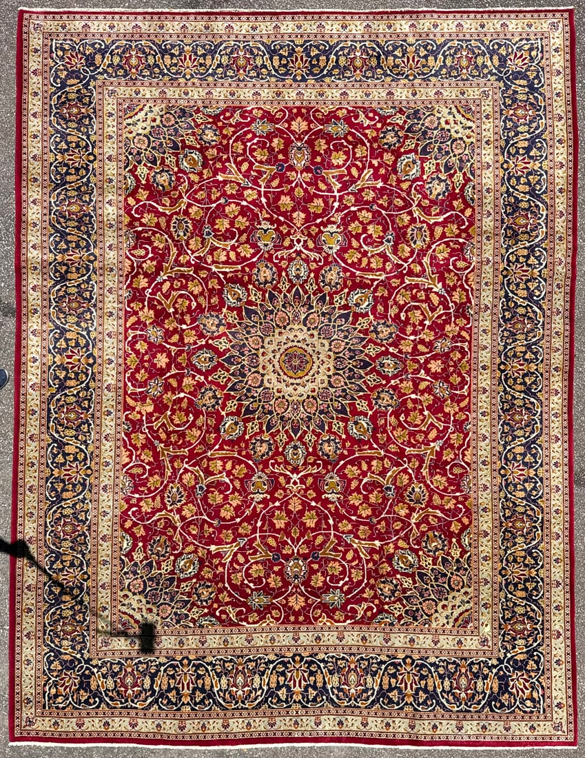 VINTAGE PERSIAN KASHAN HAND KNOTTED RUG, 9.8 x 12.9 (295cm x 389cm) (1 of 5)
