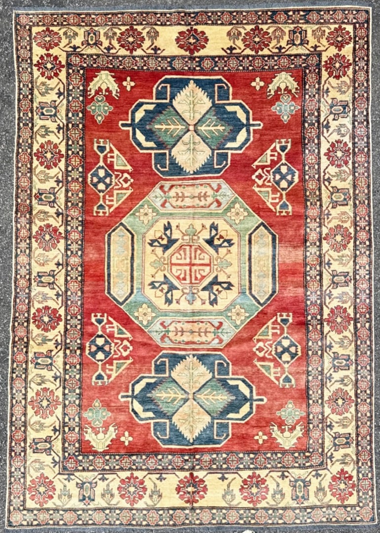 CAUCASIAN KAZAK HAND KNOTTED RUG, 6.10 x 9.11 (208cm x 302cm) (1 of 6)