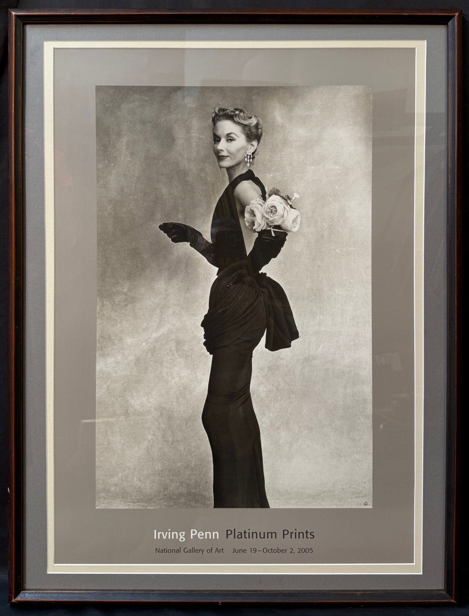 ORIGINAL IRVING PENN (1917-2009) ART EXHIBITION POSTER FOR IRVING PENN: PLATINUM PRINTS, 25.5IN x: Irving Penn (1917-2009) original exhibition poster for the Irving Penn: Platinum Prints at the National Gallery of Art in Washington DC in 2005. The underlying piece is titled Woman with Roses which w