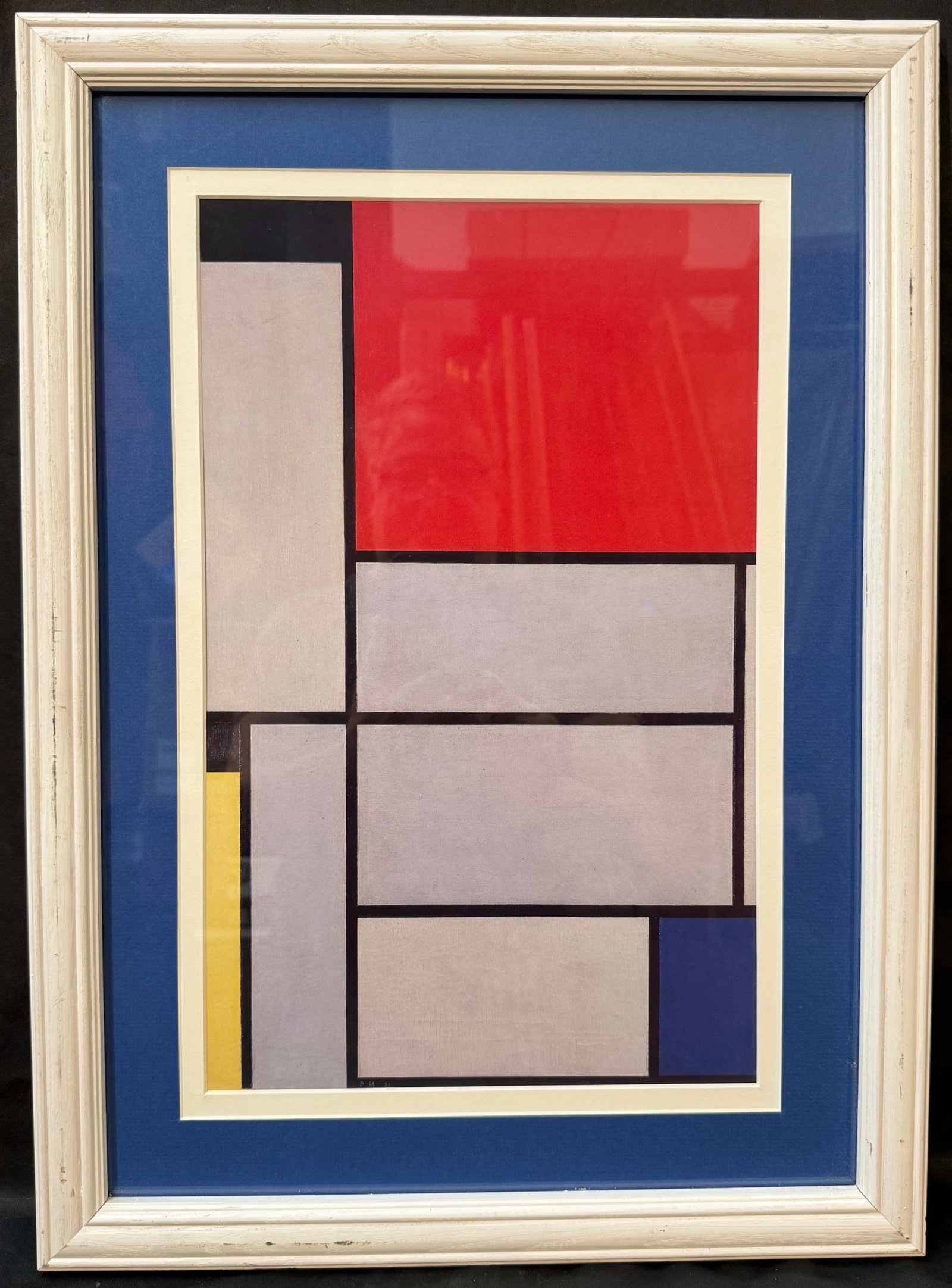 PIET MONDRIAN (1872-1944) LITHOGRAPH TITLED TABLEAU I, 16IN x 22IN (41cm x 56cm): Piet Mondrian (1872-1944) authorized lithograph titled Tableau I and it is after the original which was painted in 1921 and is now part of the collection at the Haags Gemeentemuseum in The Hague. This