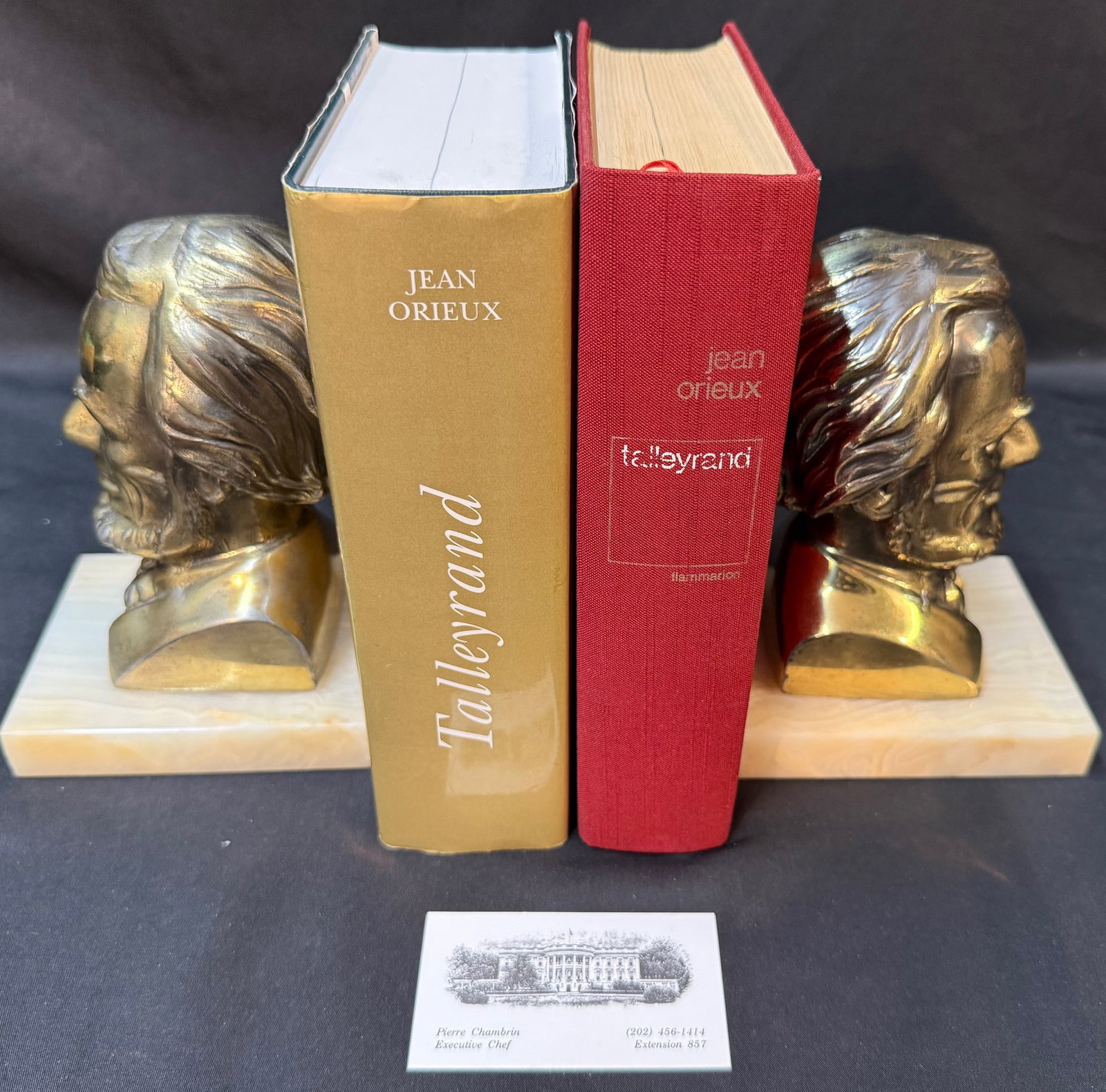 JEAN ORIEUX ?TALLEYRAND: THE MISUNDERSTOOD SPHINX?, WHITE HOUSE CHEF PIERRE CHAMBRIN ESTATE: A compelling and intellectually charged copy of Jean Orieux’s landmark biography “Talleyrand ou le Sphinx incompris”, a masterful portrait of one of history’s most enigmatic an