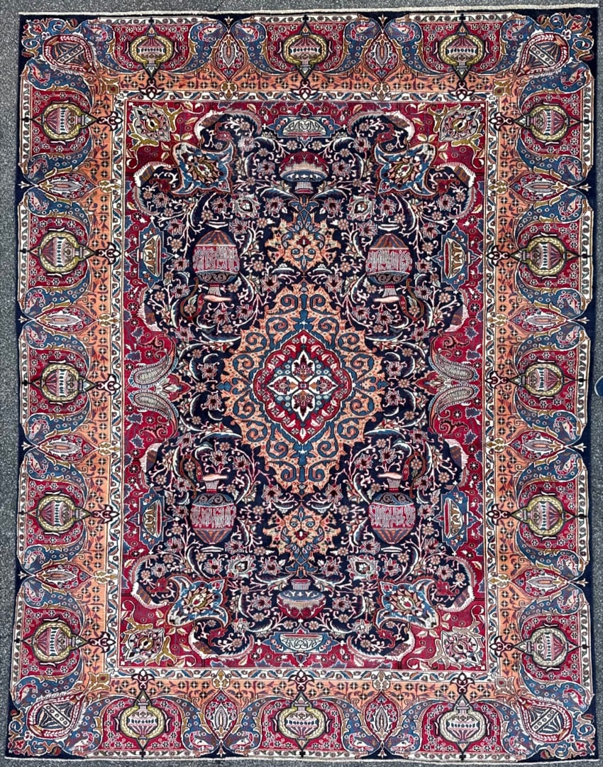 VINTAGE PERSIAN KASHMAR ARCHEOLOGY HAND KNOTTED RUG, 9.5 x 12.0 (287cm x 366cm) (1 of 9)