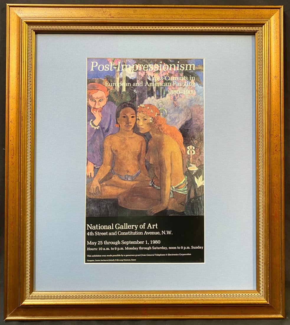 PAUL GAUGUIN (1848-1903) ORIGINAL NATIONAL GALLERY EXHIBIT POSTER FOR A POST IMPRESSIONISM EXHIBIT, (1 of 4)