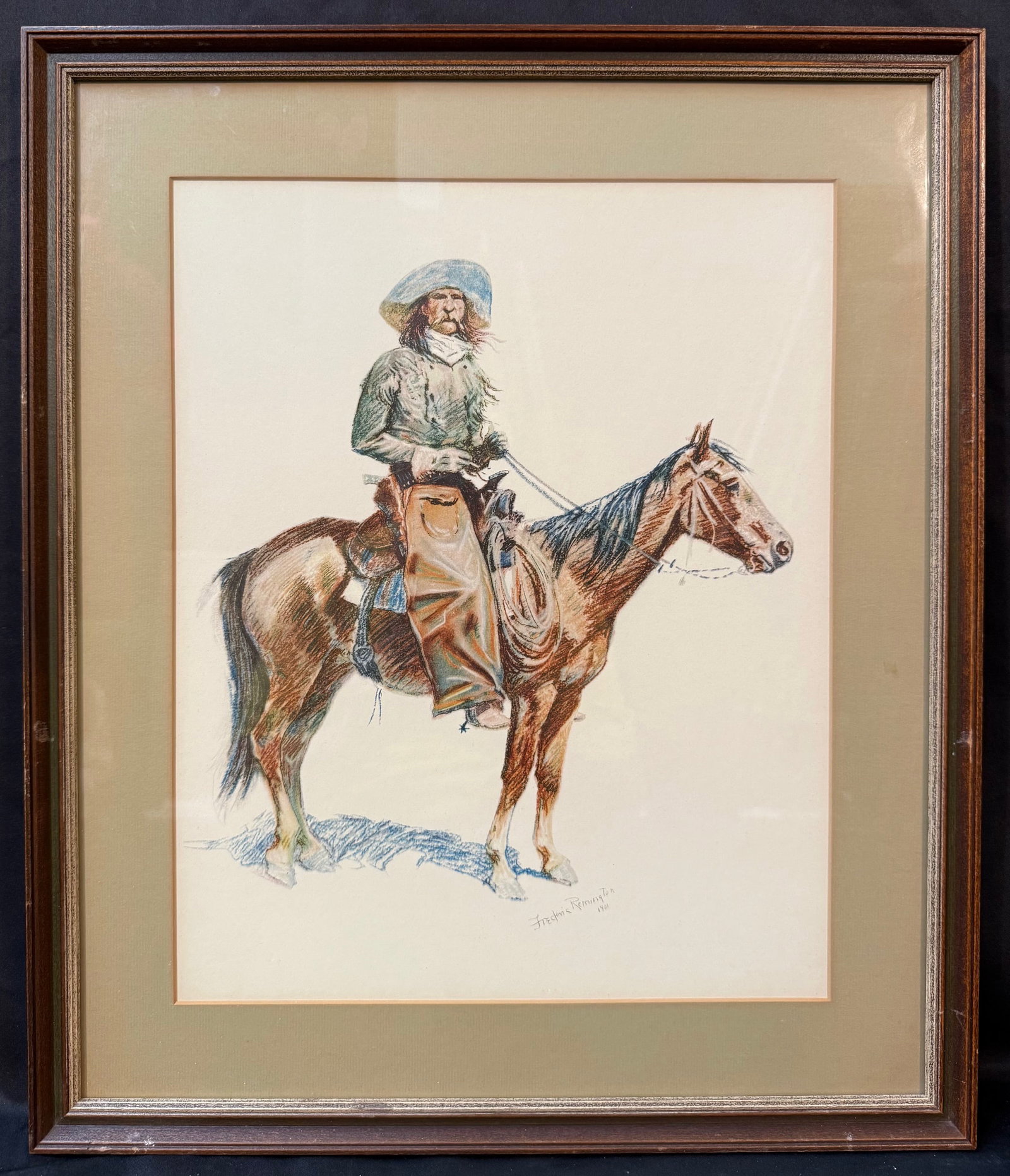 FREDERIC REMINGTON (1861-1909) LITHOGRAPH TITLED ARIZONA COWBOY, 17IN X 20IN (43cm X 51cm) (1 of 5)