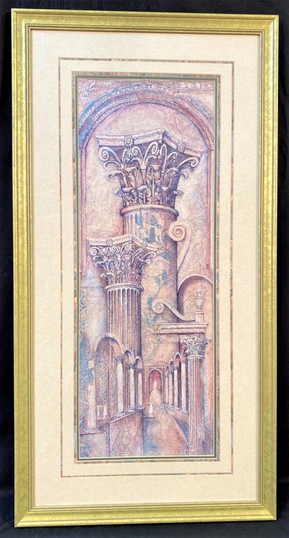 ARNOLD IGER (1949) LITHOGRAPH TITLED HIDDEN PASSAGE AND COURTYARD ENTRANCE Ð 20IN x 40IN: Color lithograph by celebrated American artist Arnold Iger (1949). It is titled Hidden Passage and Courtyard Entrance. It measures 20 in x 40 in. It is double matted and framed under glass. It was acq