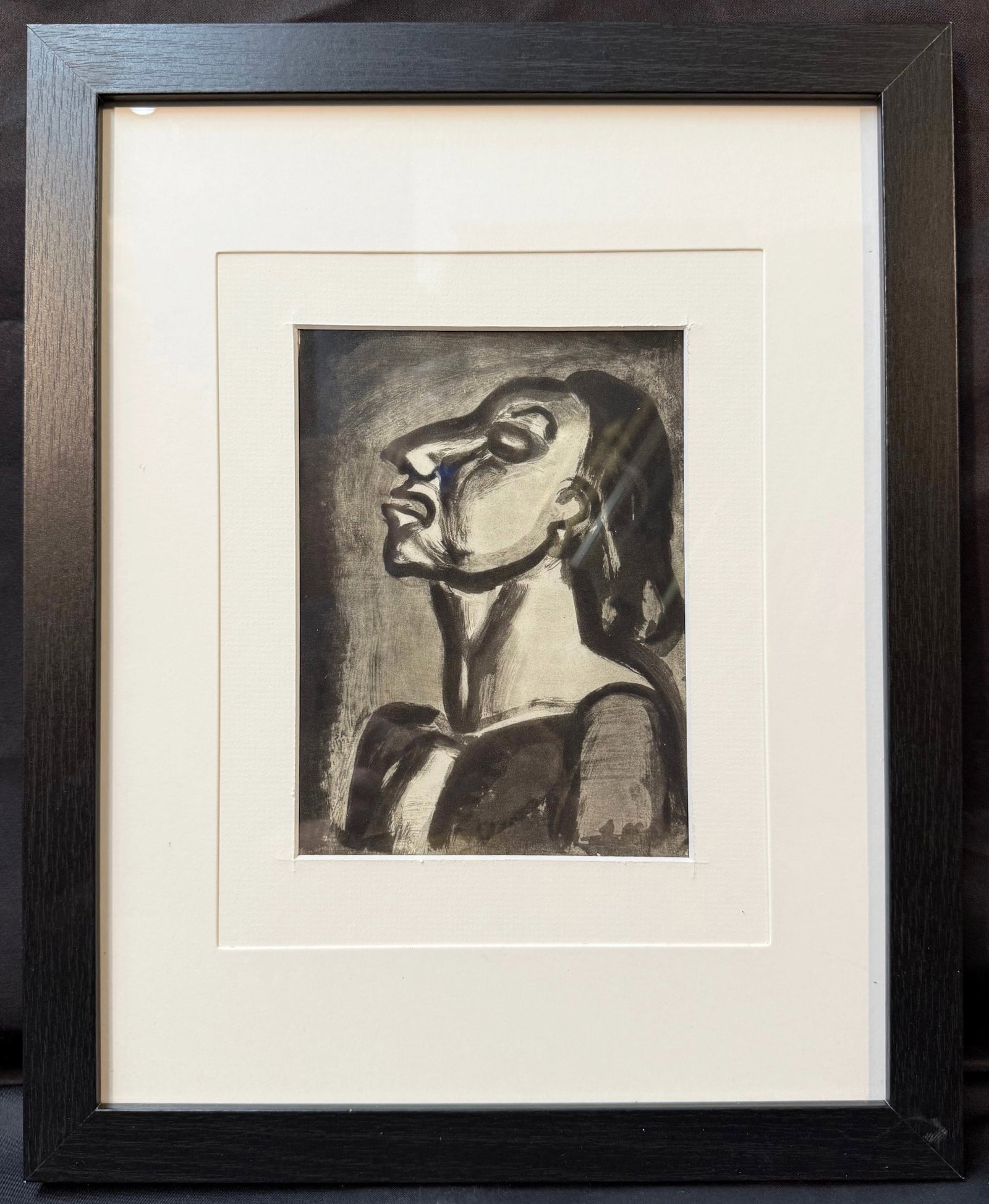 GEORGES ROUAULT (1871-1958) HELIOGRAVURE FROM MISERE PLATE 19, 1950, 12.5IN x 15.5IN (32cm x 39cm): Georges Rouault (1871-1958) heliogravure From Rouault's Miserere, Plate 10. It is titled His lawyer, in Hollow Phrases, Proclaims His Complete Unawareness, and it is the 1948 Edition. This piece was p