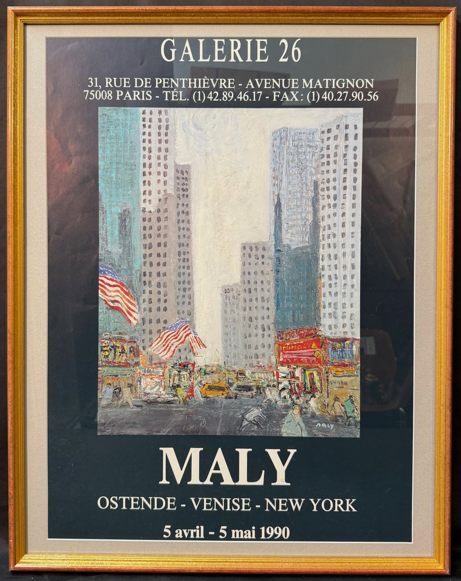 ORIGINAL MICHEL MALY (1936-2018) ART EXHIBITION POSTER FOR 4 CITY TOUR IN 1990, 23IN x 29.5IN (58cm (1 of 7)