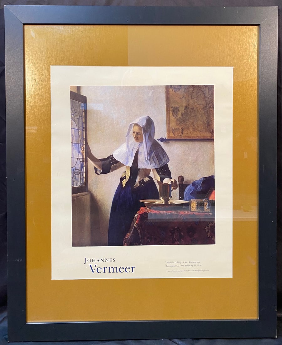JOHANNES VERMEER (1632-1675) ORIGINAL NATIONAL GALLERY EXHIBIT POSTER FOR HIS 1995-1996 EXHIBIT, (1 of 4)