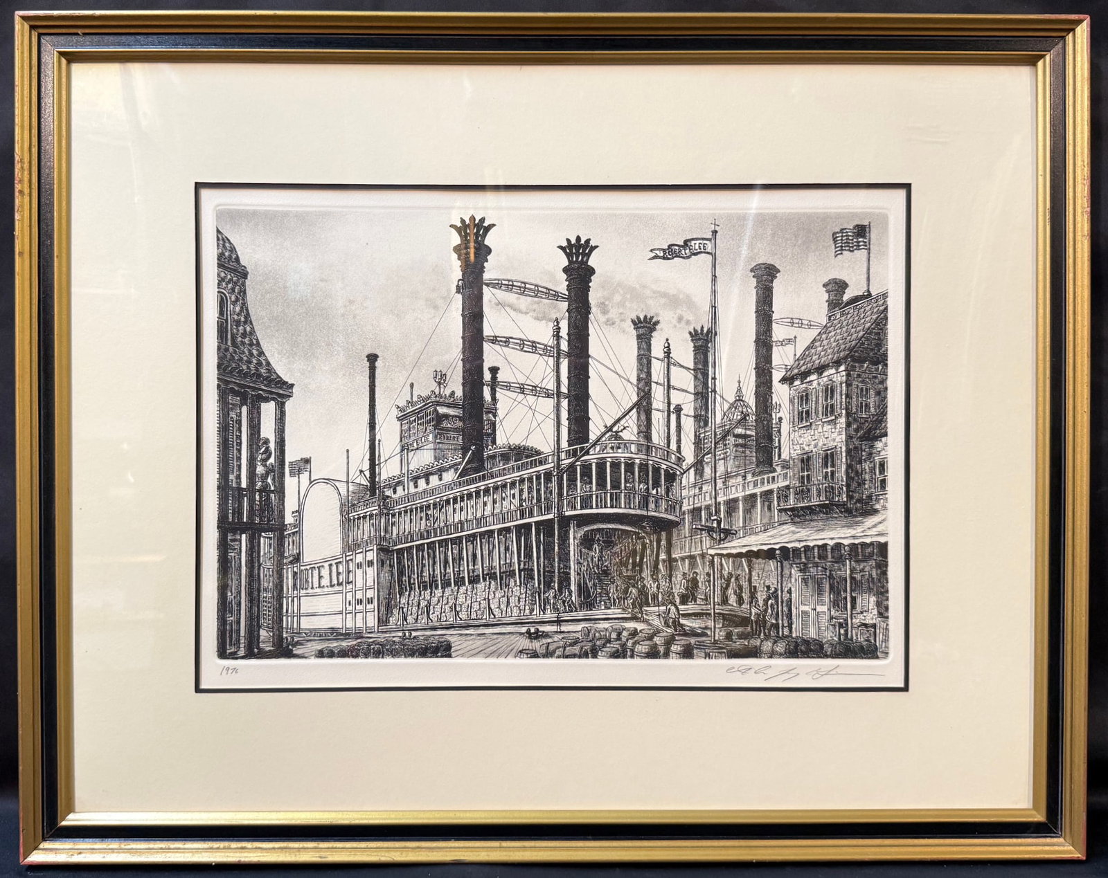 ALAN JAY GAINES (1934) TITLED ROBERT E. LEE, LIMITED EDITION, SIGNED, MISSISSIPPI RIVER STEAMBOAT (1 of 5)