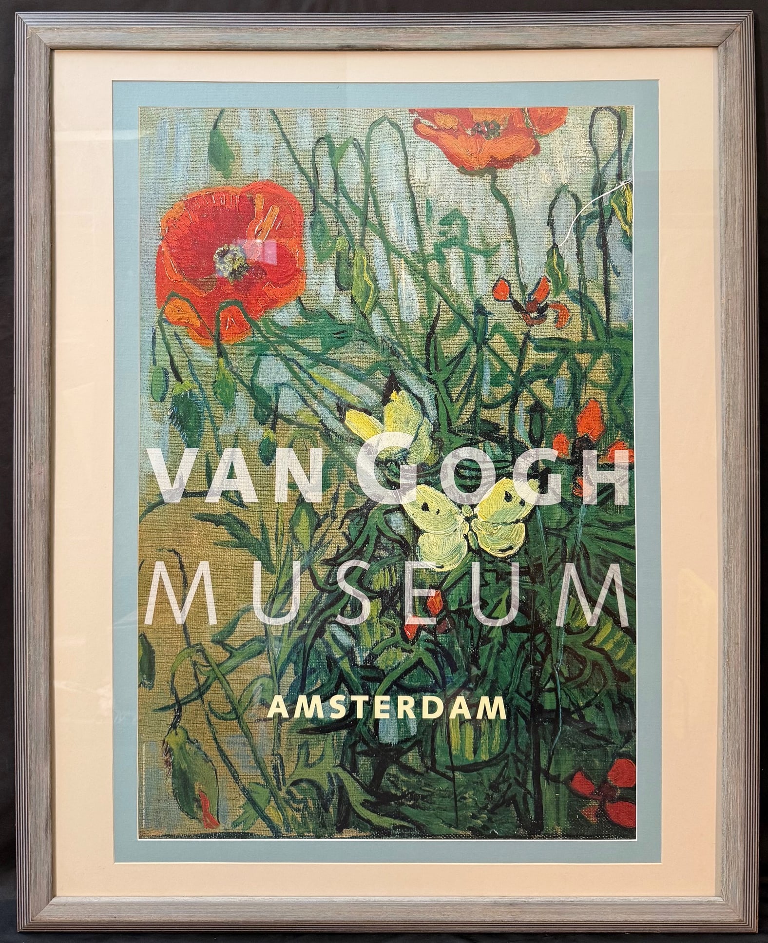 VINCENT VAN GOGH (1853-1890) ORIGINAL VAN GOGH MUSEUM POSTER, 37IN x 46IN (94cm x 117cm): Vincent Van Gogh (1853-1890) original Van Gogh Museum poster. The underlying piece is after the original which is titled Vlinders en Klaprozen (Butterflies and Poppies), which was painted in 1890 and 