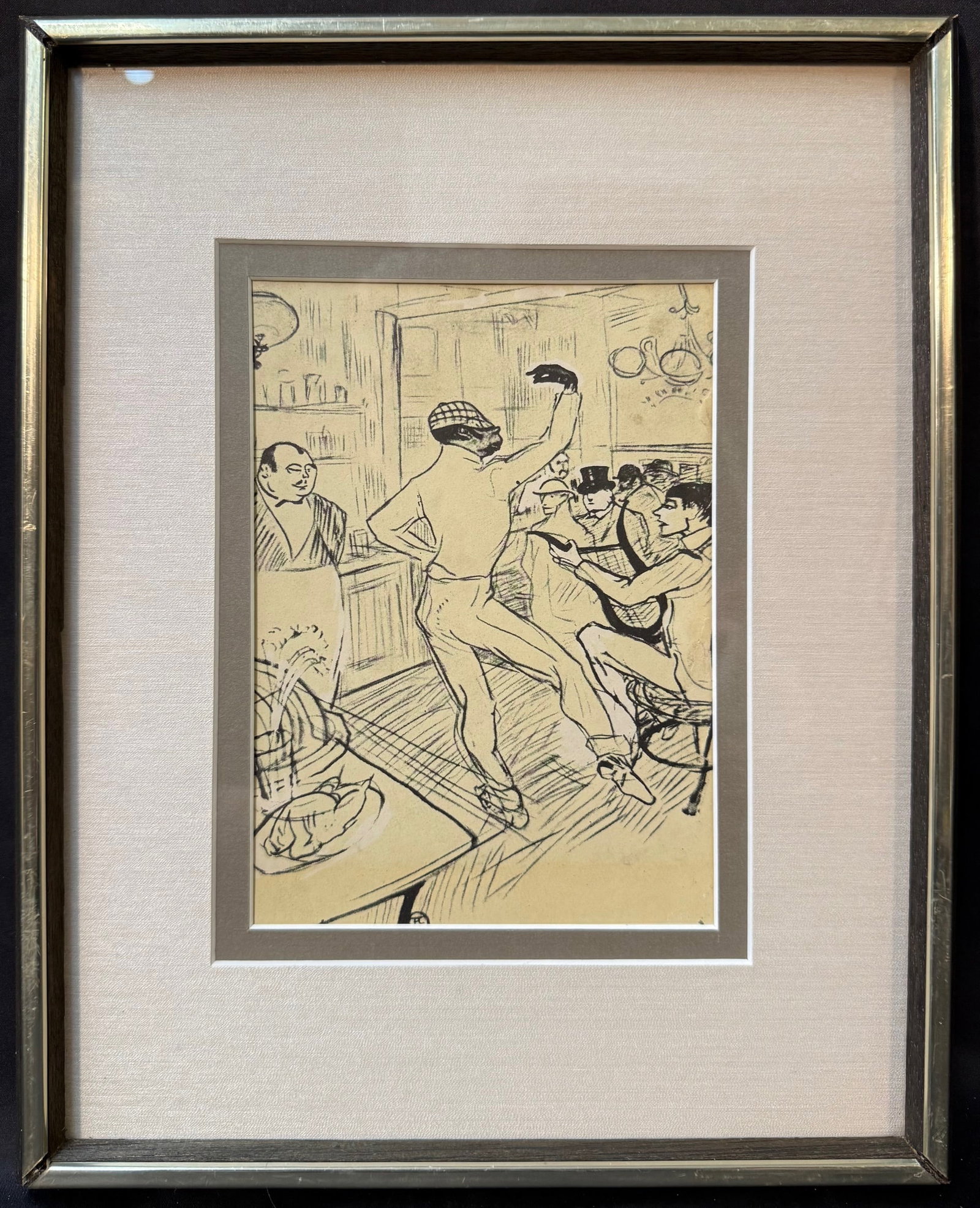 HENRI DE TOULOUSE-LAUTREC (1864-1901) PRINT TITLED CHOCOLAT DANSANT DANS UN BAR, 12IN x 15IN (30cm x