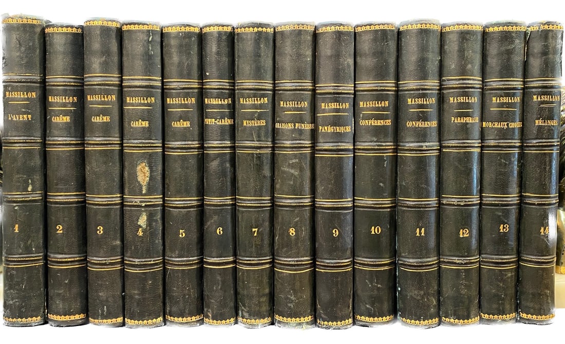 OEUVRES COMPLETES DE MASSILLON, EVEQUE DE CLERMONT, 14 VOLUMES, 1822 (1 of 5)