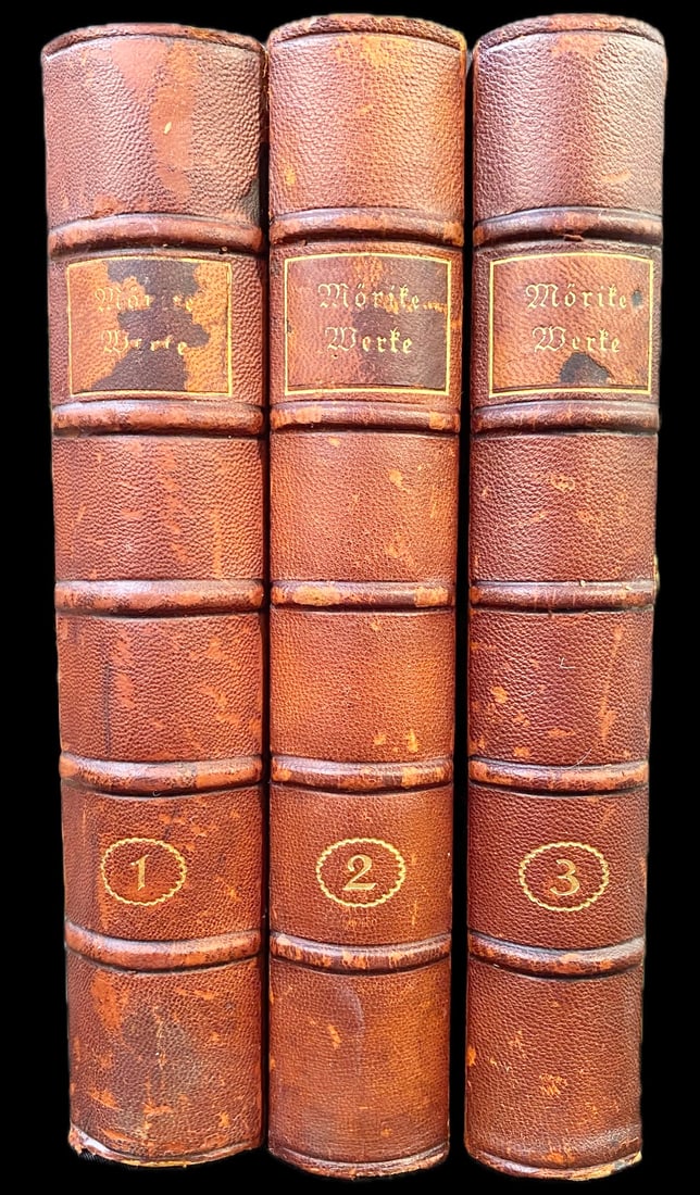 MORITES WERTE, 3 VOLUMES, 1922: 1922. Stuttgart, Germany. Walter Hadede Berlag, Publisher. These volumes are in Very Good+ to Very Good condition. No dust jackets. No owners markings or bookplates. Full leather hard cover, embossed 