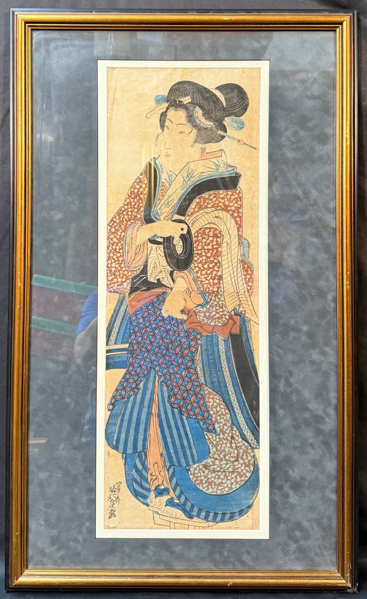 IMPORTANT JAPANESE WOODBLOCK PRINT BY KEISAI EISEN (1790?1848), ORIGINAL EDO PERIOD KAKEMONO-E (1 of 9)
