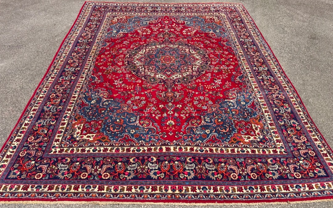 VINTAGE PERSIAN TABRIZ HAND KNOTTED RUG, 10.0 x 12.7 (305cm x 384cm) (1 of 5)