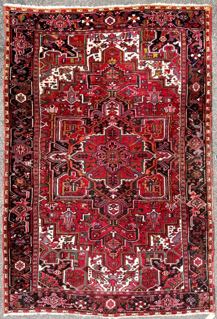 VINTAGE PERSIAN HERIZ HAND KNOTTED RUG, 7.9 x 11.3 (236cm x 343cm) (1 of 5)